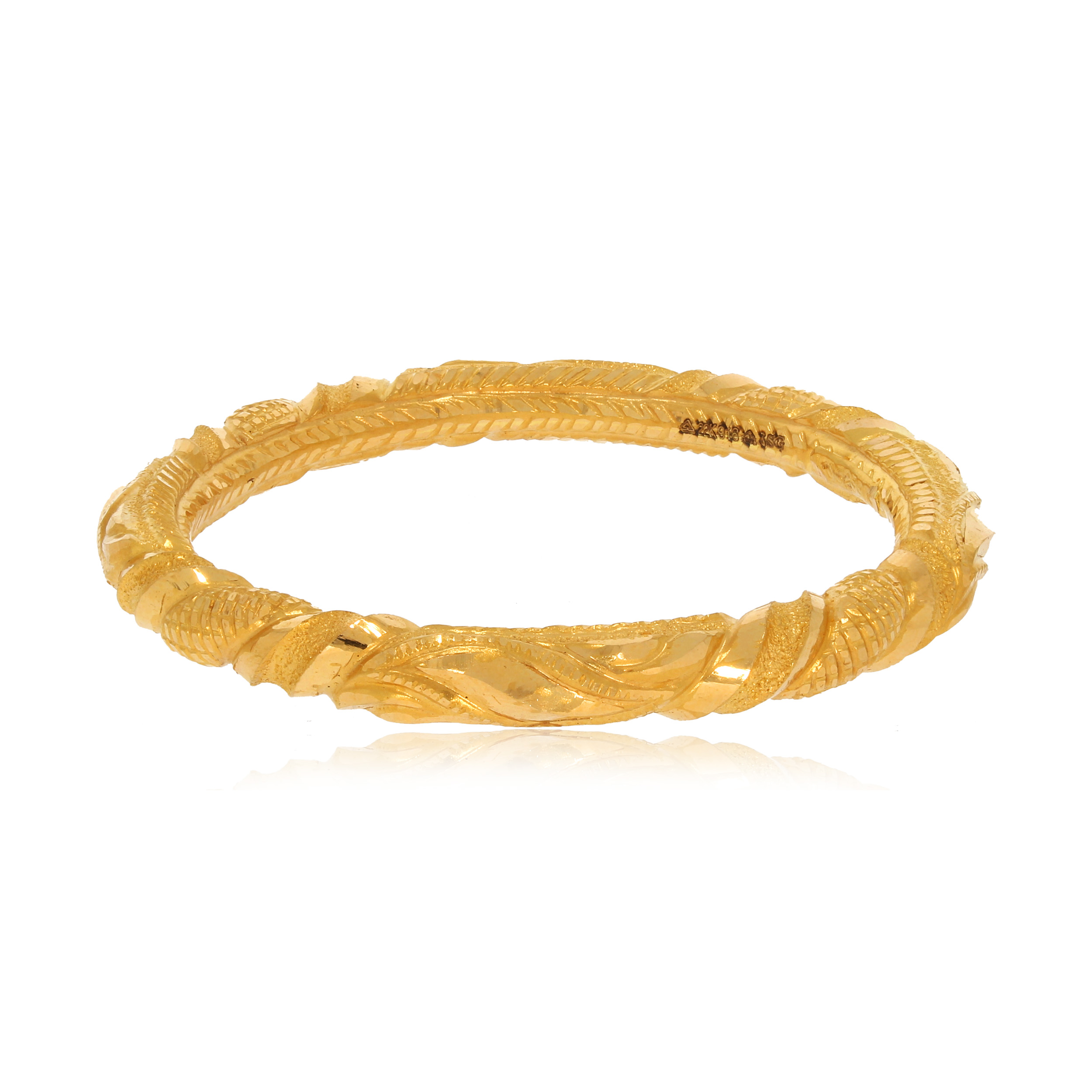 Intricate Craft Gold Bangle - Senco Gold and Diamonds