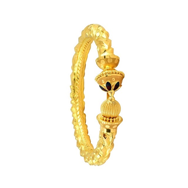 Gleaming Tradition Gold Mukh Bangle - Senco Gold and Diamonds