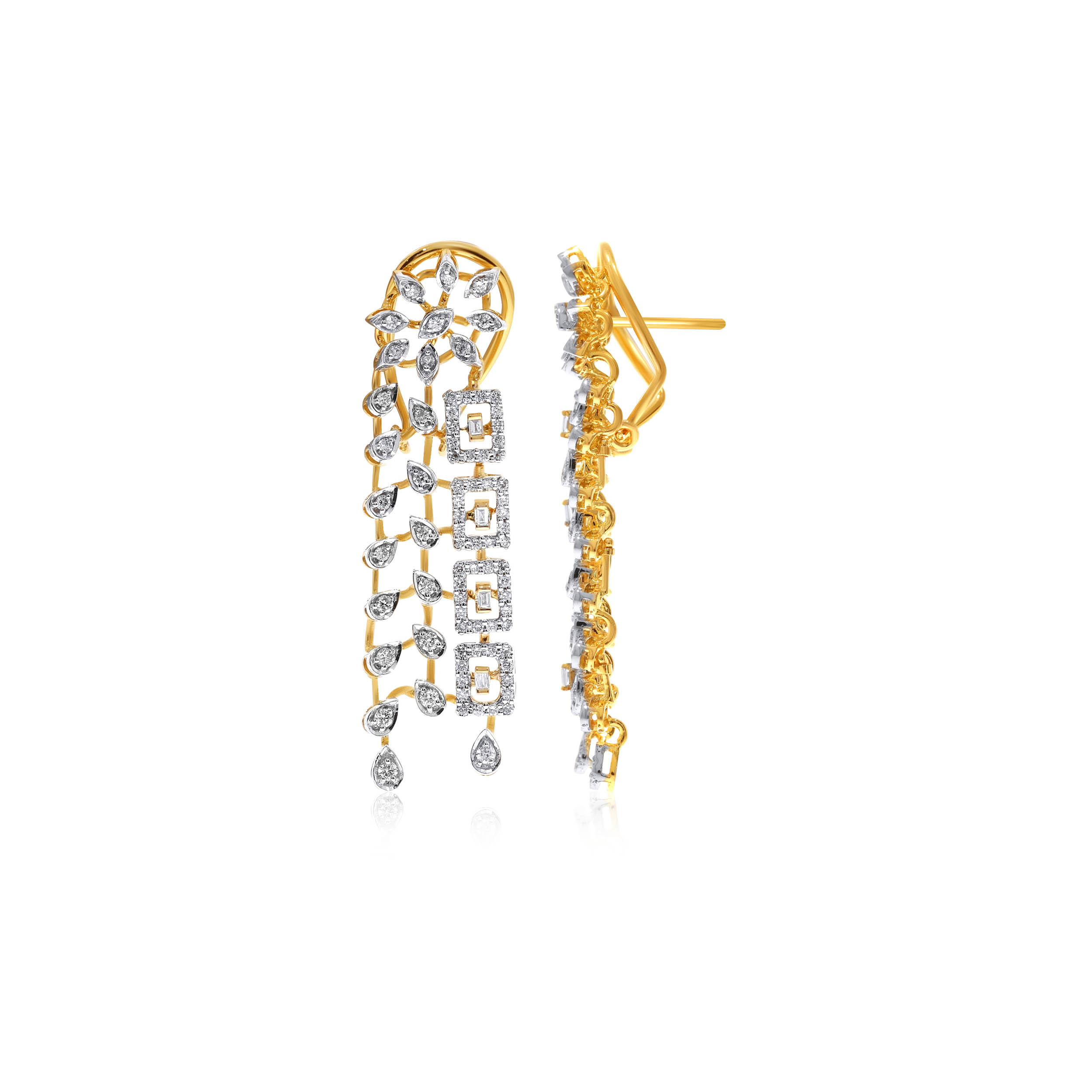Cascading Waterfall Diamond Danglers - Senco Gold and Diamonds