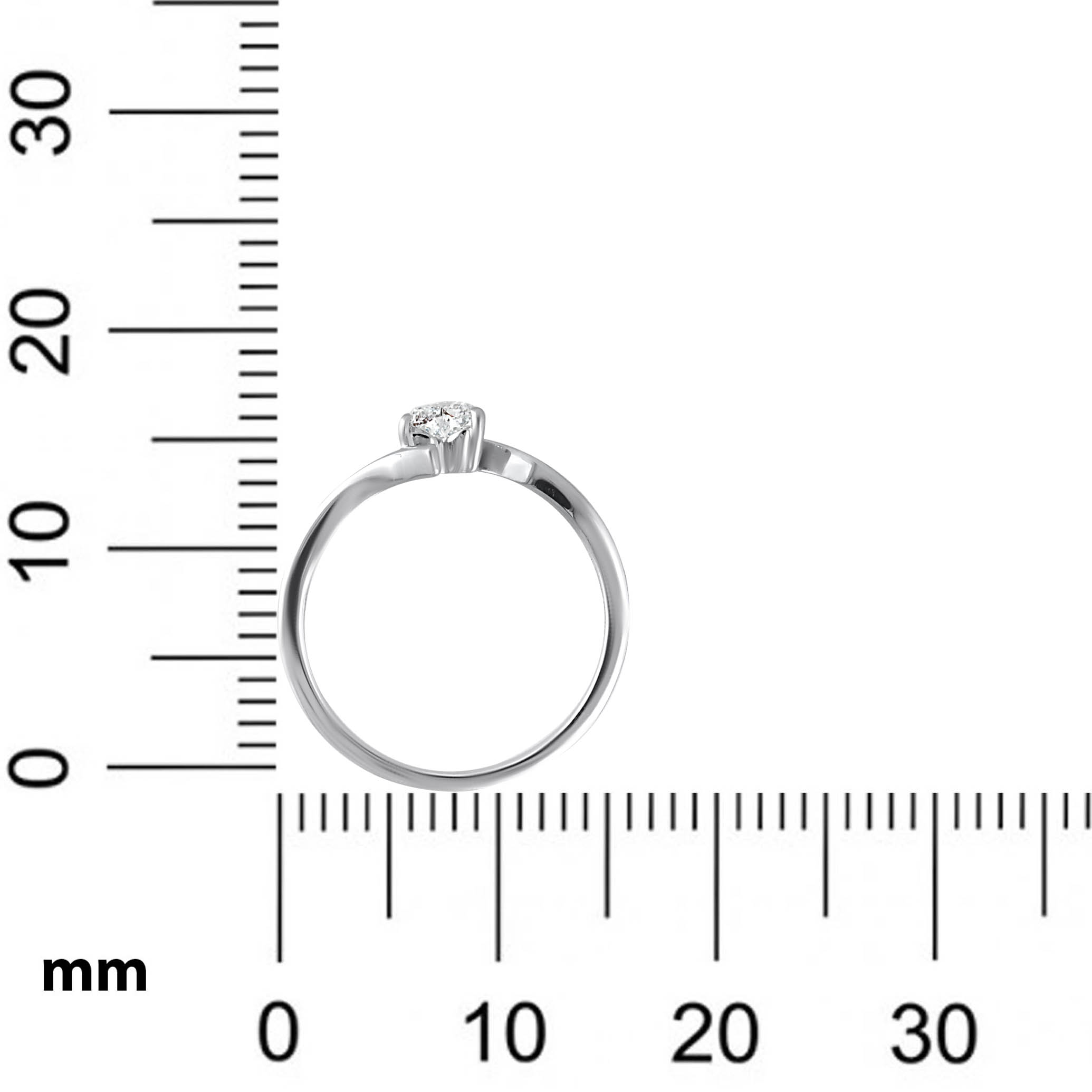 Reversed Heart Platinum Ring - Senco Gold and Diamonds