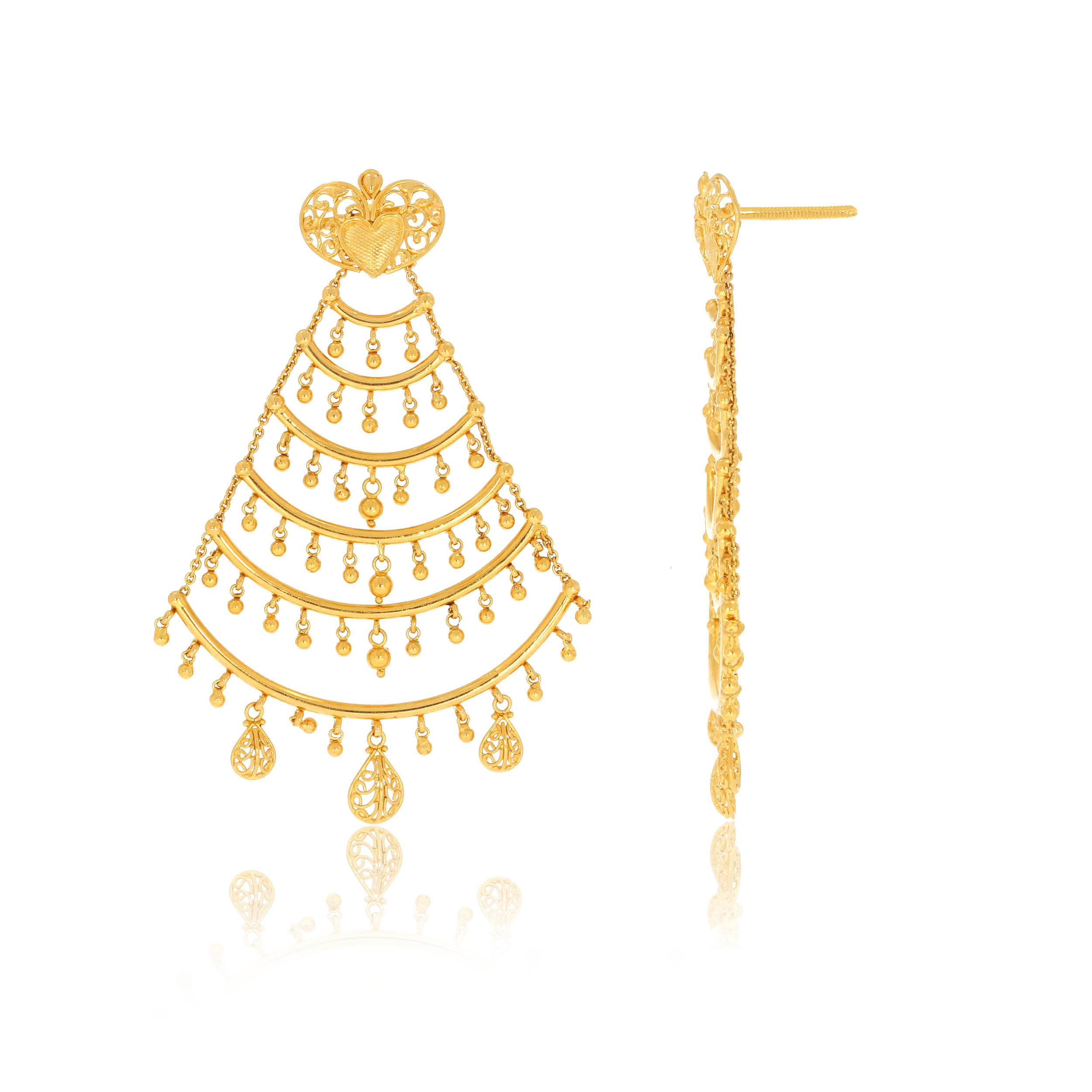 Royal Beauty Gold Danglers - Senco Gold and Diamonds