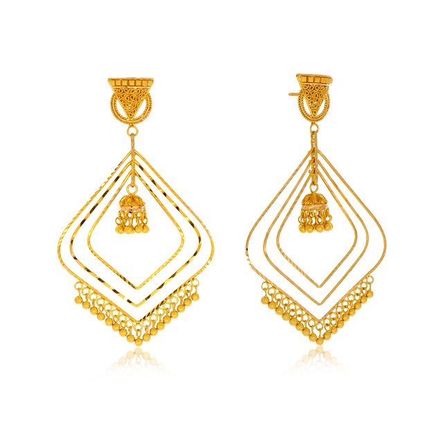 Geometric Pride Gold Earrings - Senco Gold and Diamonds