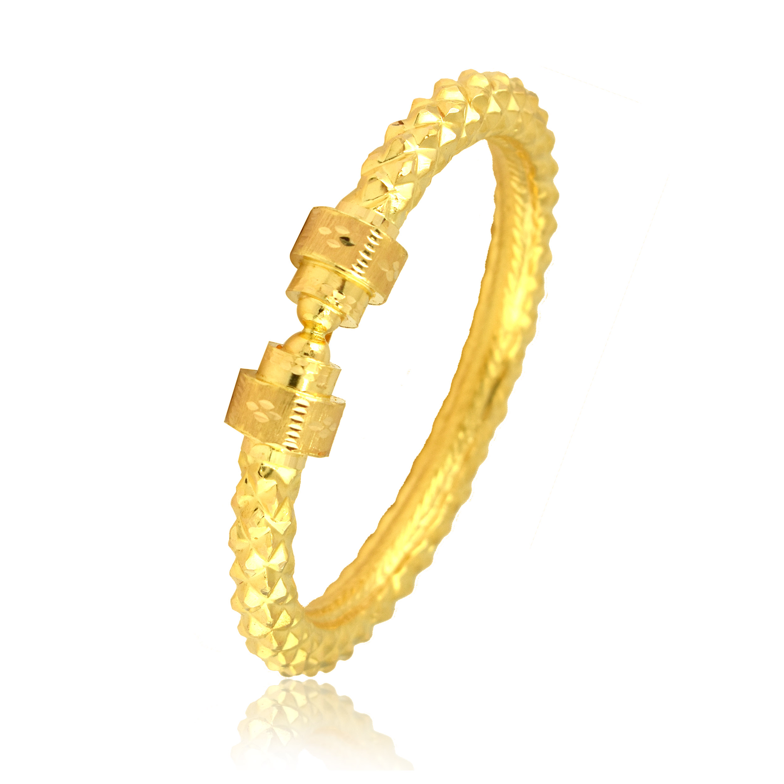 Ethereal Elegance Gold Mukh Bangle - Senco Gold and Diamonds