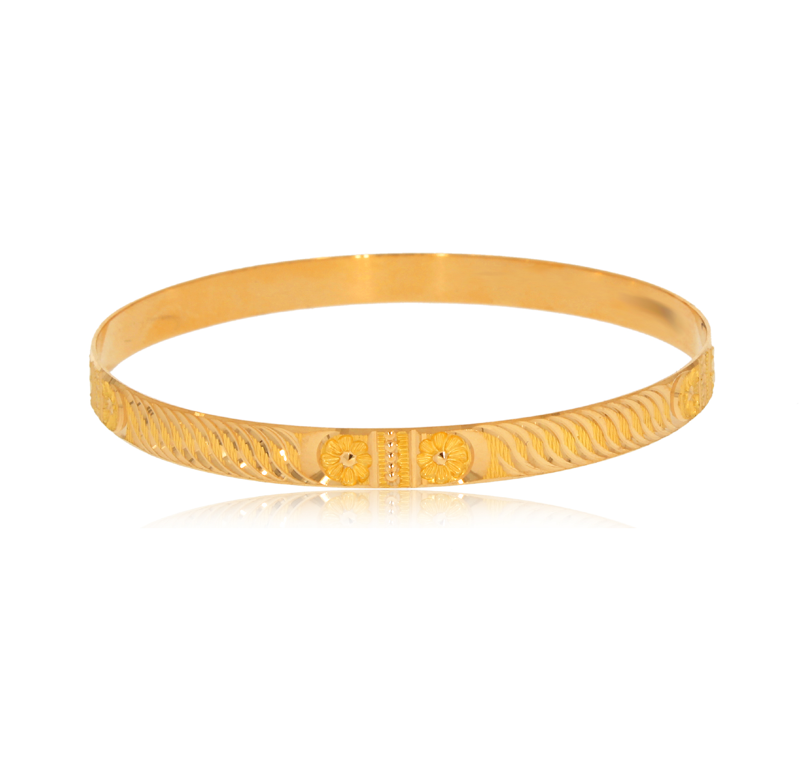 Floral Lady Gold Bangle - Senco Gold and Diamonds