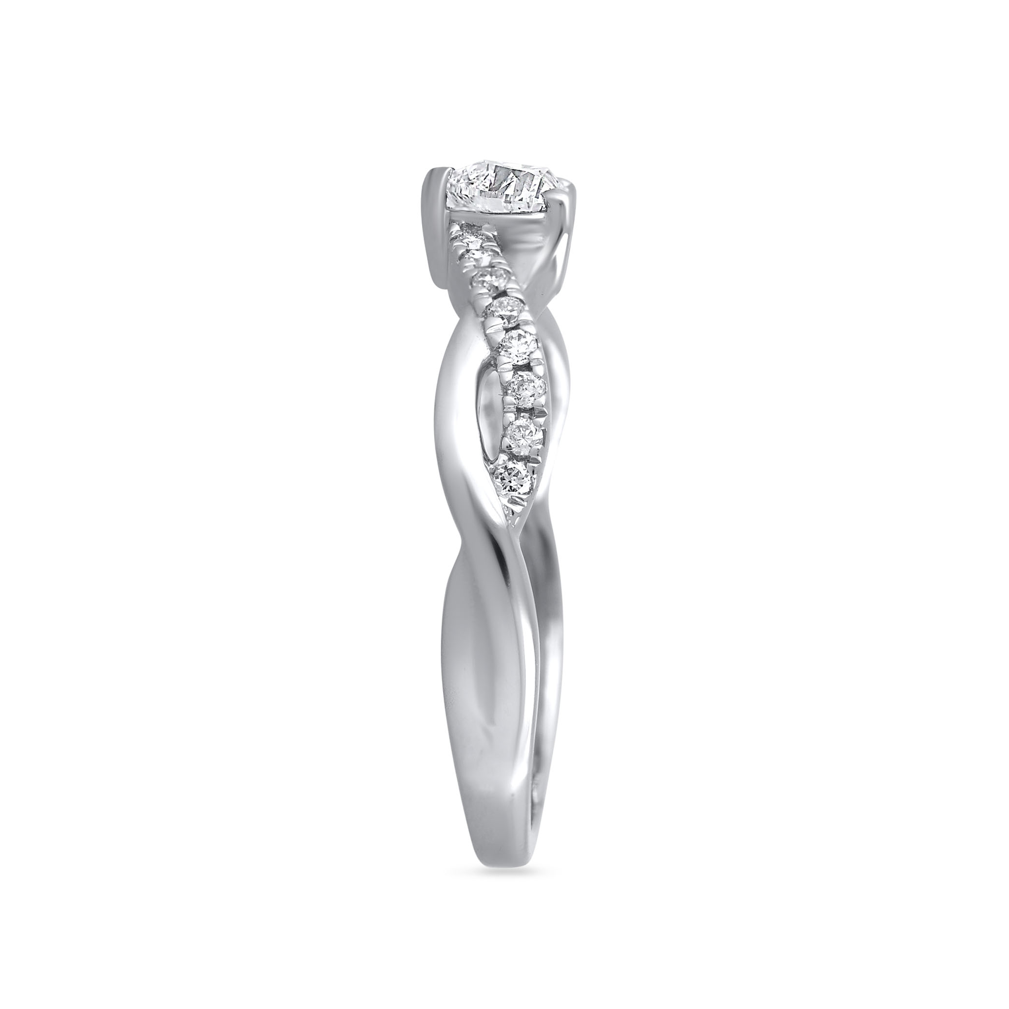 Twisted Glimmer Platinum Ring - Senco Gold and Diamonds