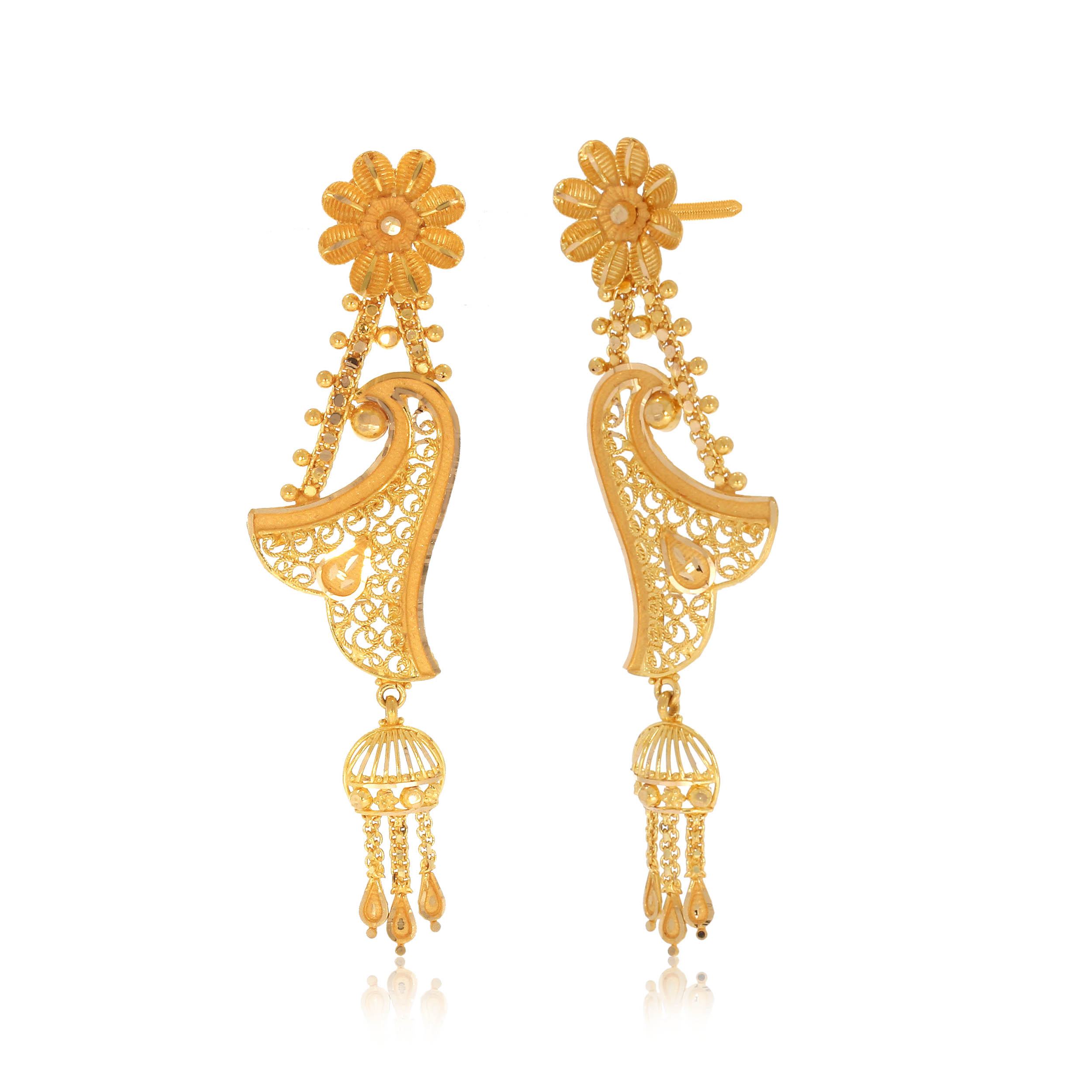 Musical Aura Gold Earrings - Senco Gold and Diamonds
