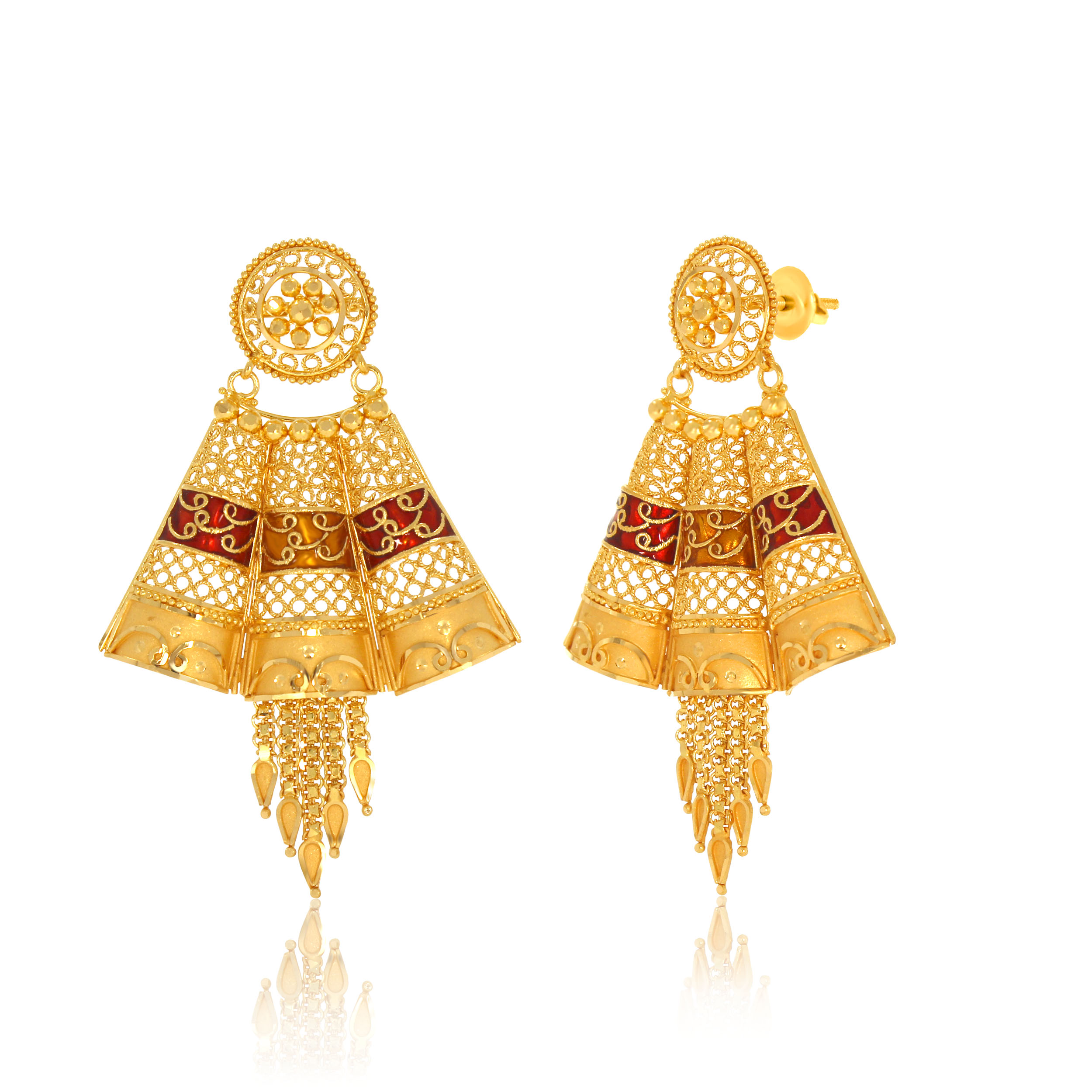Graceful Fold Gold Earrings - Senco Gold and Diamonds