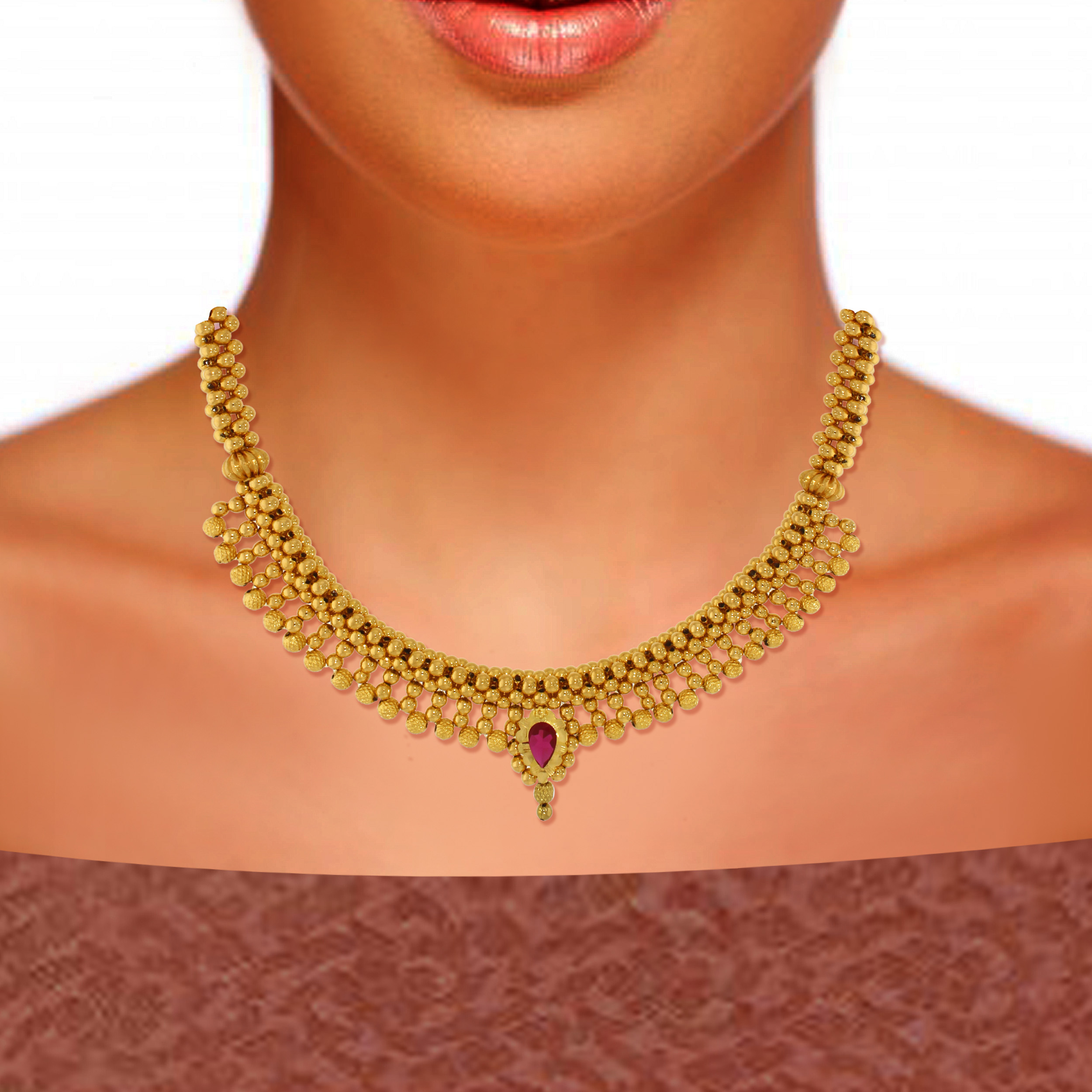 Royal Touch Gold Tushi Necklace - Senco Gold and Diamonds
