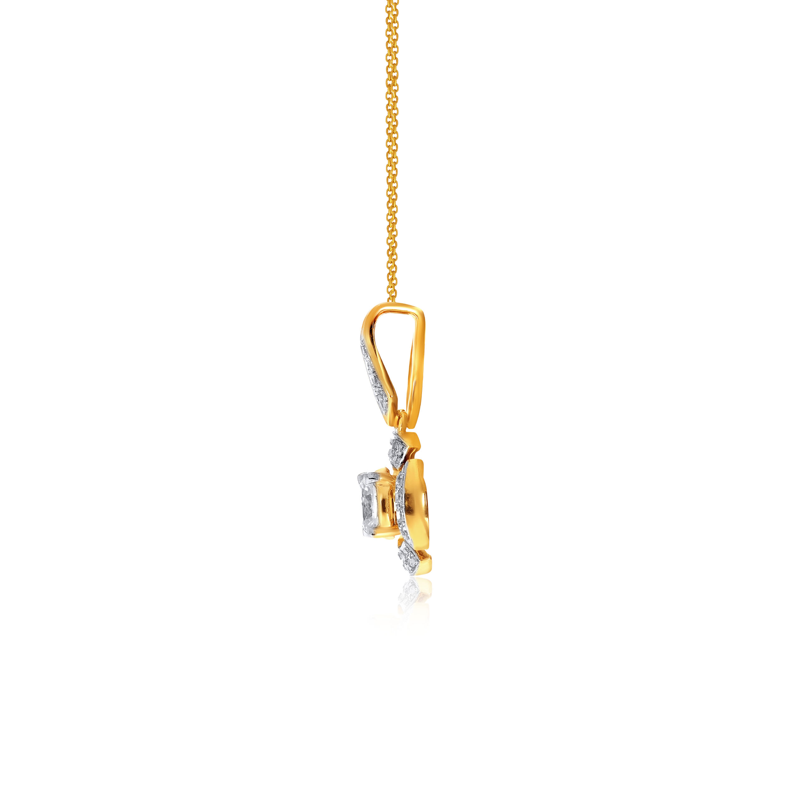 Oval Bloom Solitaire Pendant - Senco Gold and Diamonds