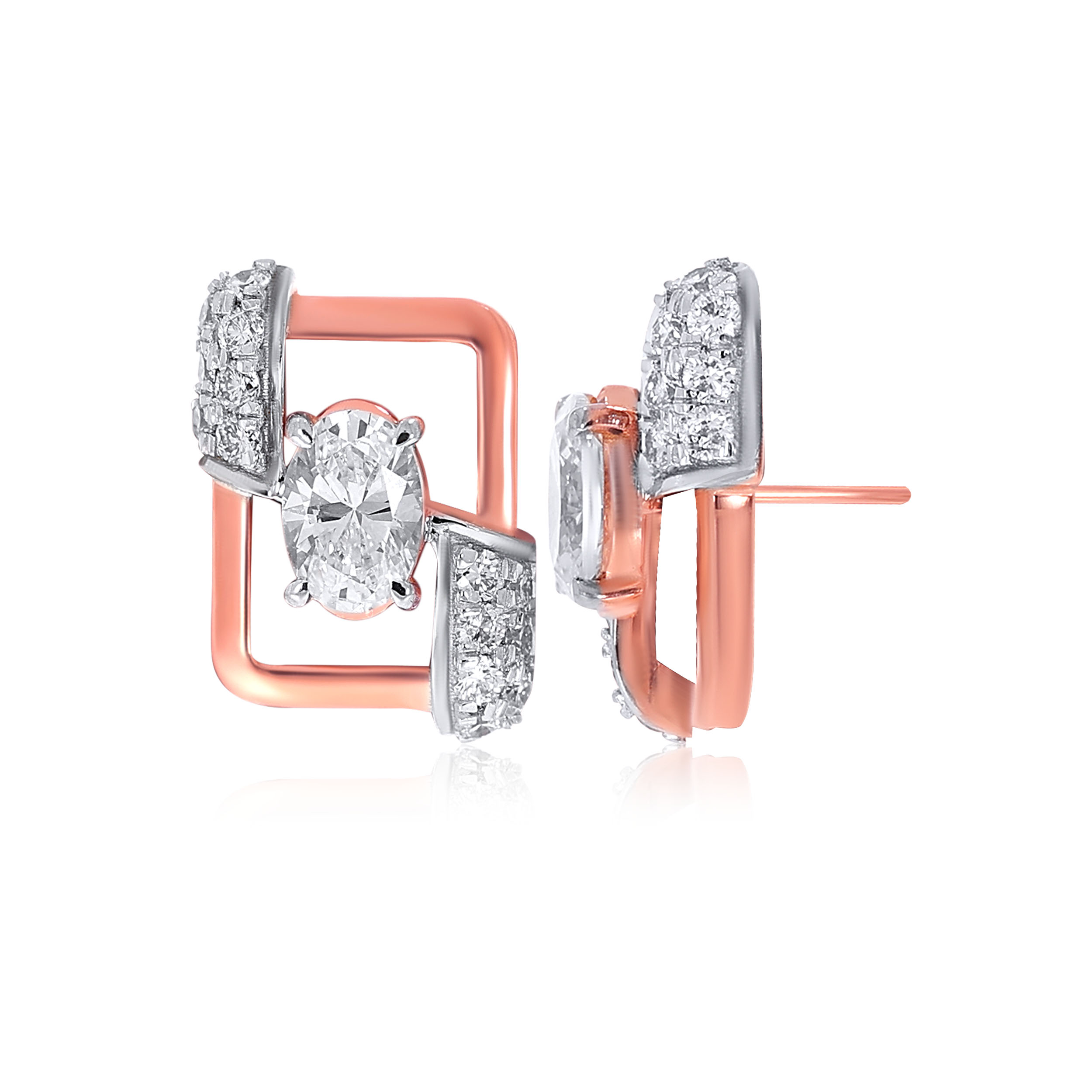 Windy Glamour Solitaire Studs - Senco Gold and Diamonds