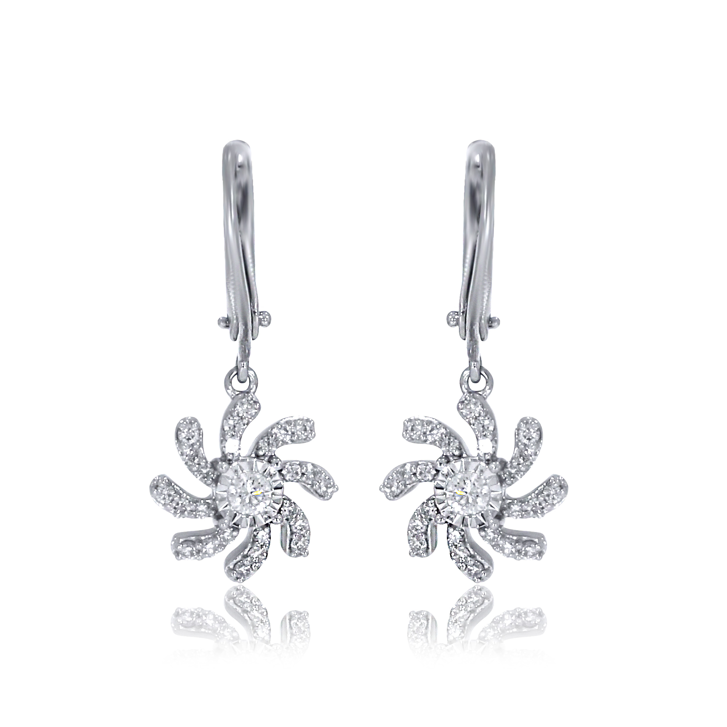 Rotating  Dazzling Platinum Drops - Senco Gold and Diamonds
