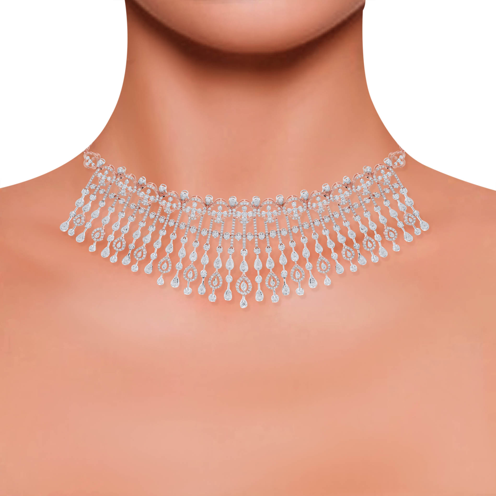 Drops of Elegance Diamond Choker Necklace - Senco Gold and Diamonds