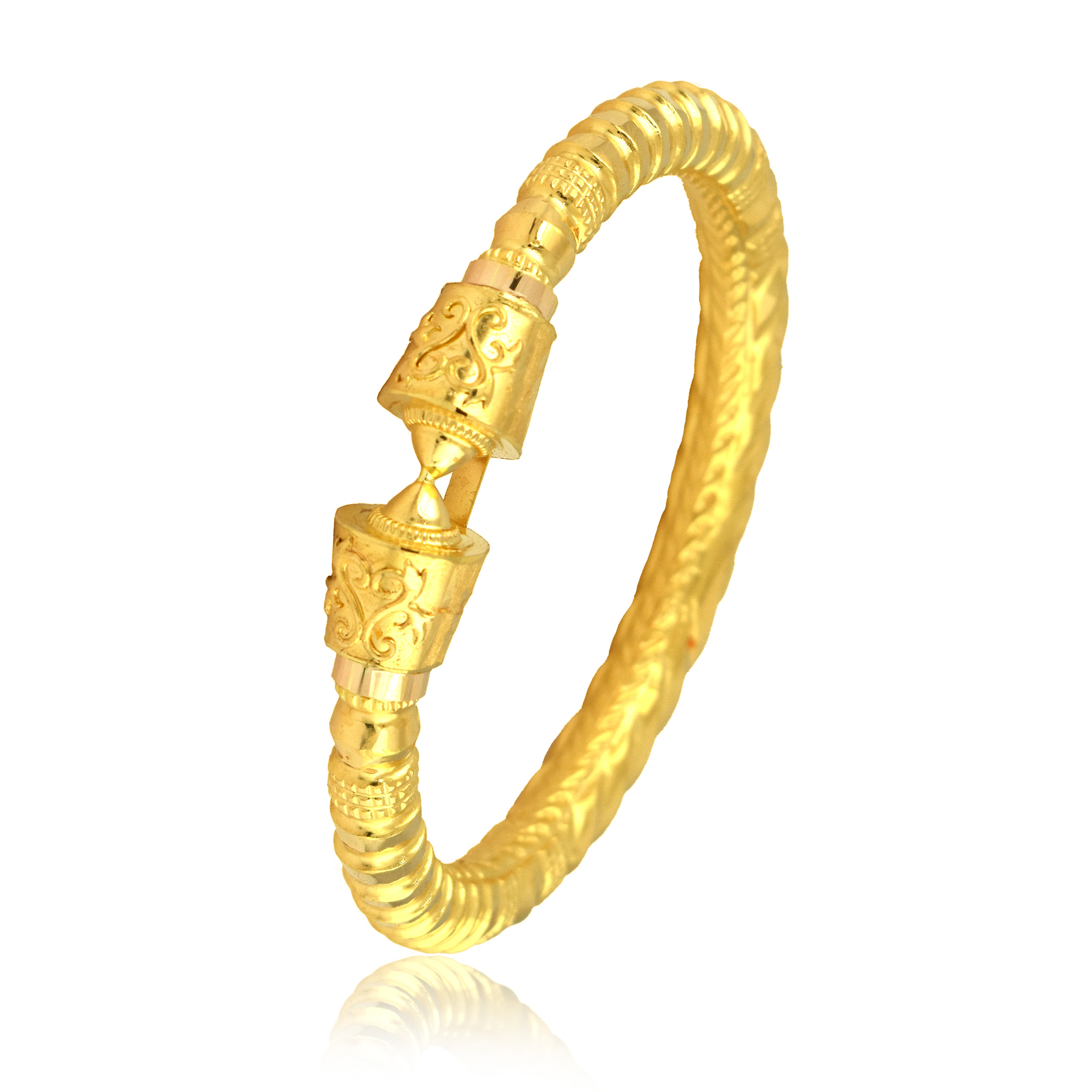 Traditional Art Gold Mukh Bangle - Senco Gold and Diamonds