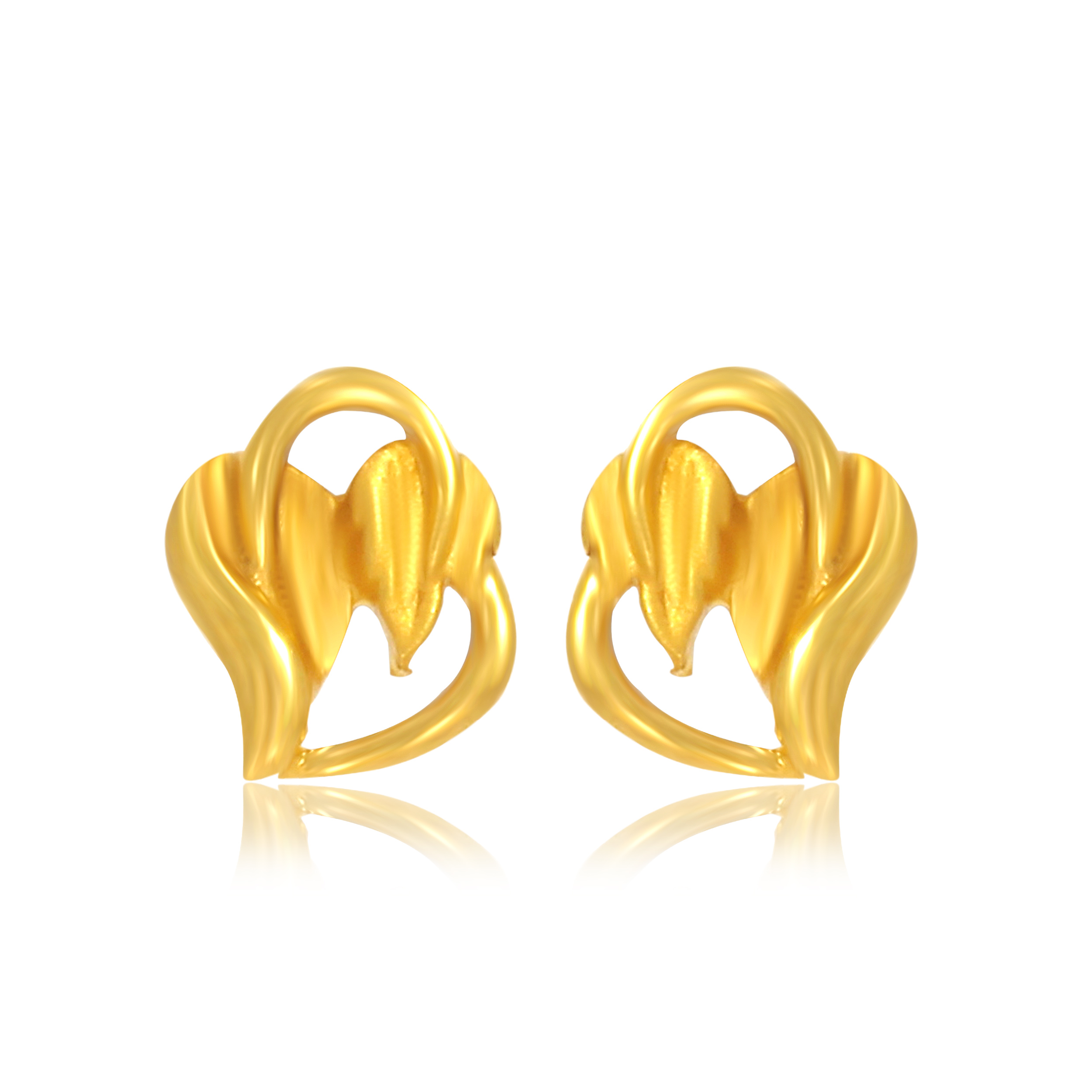 Artsy Blossom Gold Studs - Senco Gold and Diamonds