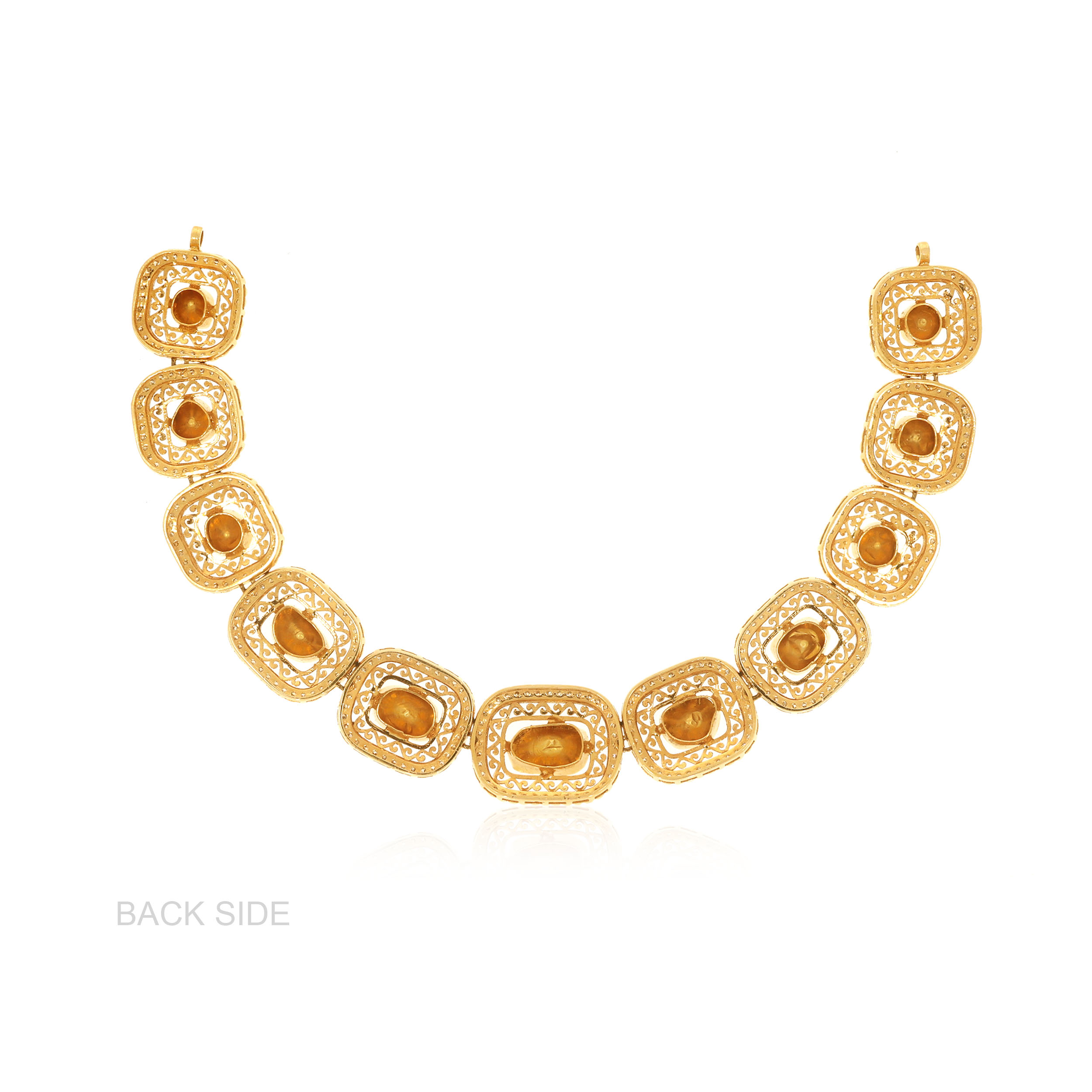 Geometric Glamour Polki Diamond Necklace - Senco Gold and Diamonds