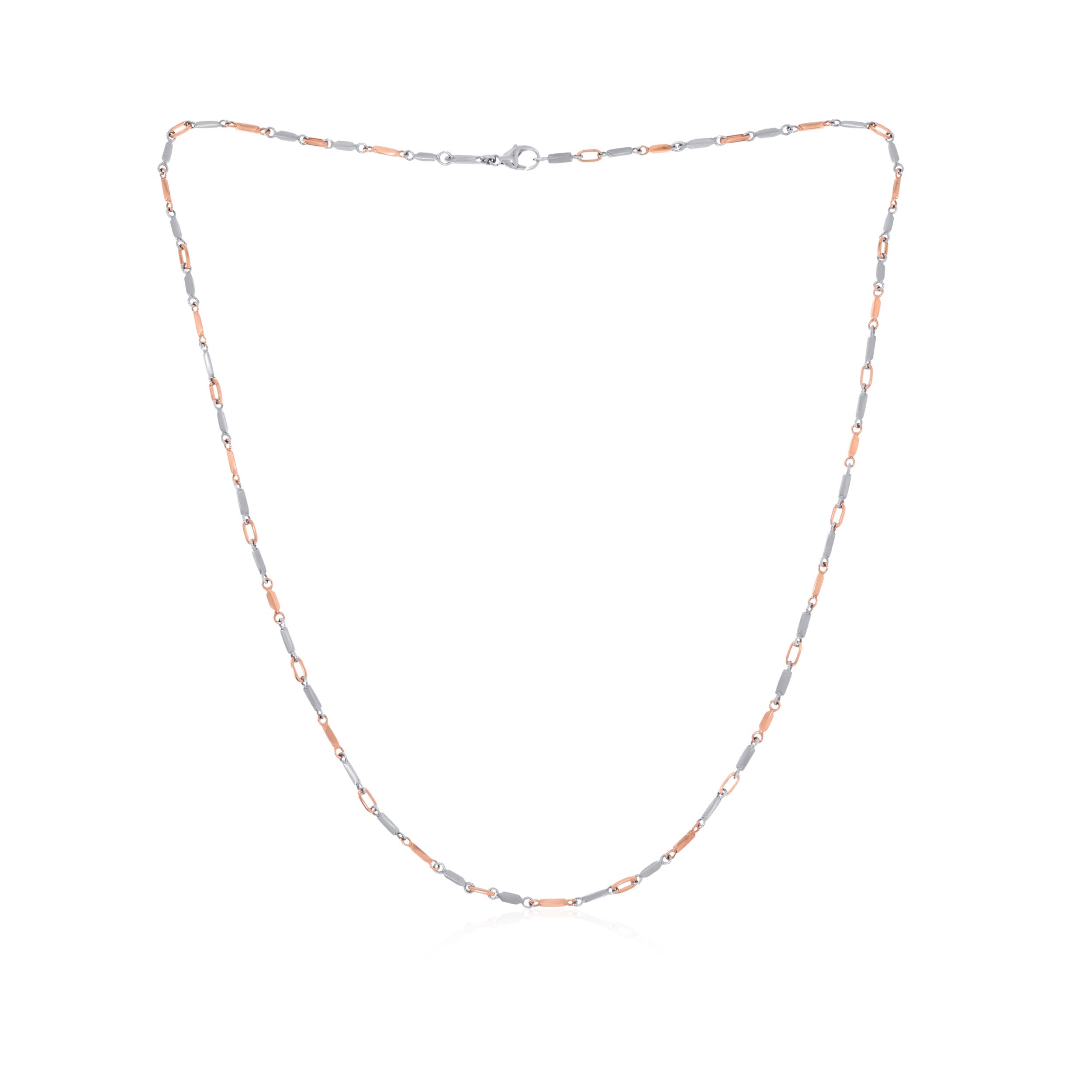 Rectangular Duo Unisex Platinum Chain - Senco Gold and Diamonds