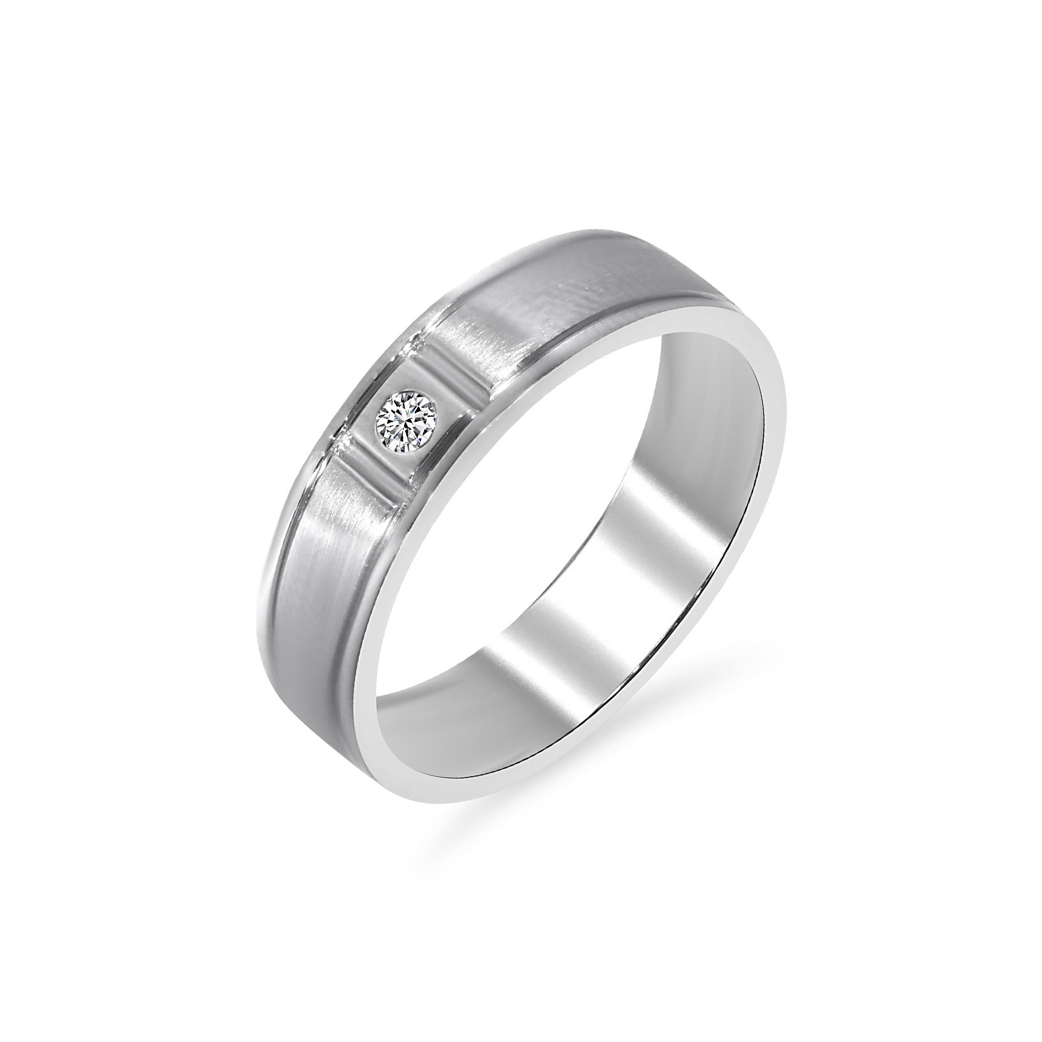 Dignified Charm  Men's Platinum Ring - Senco Gold and Diamonds