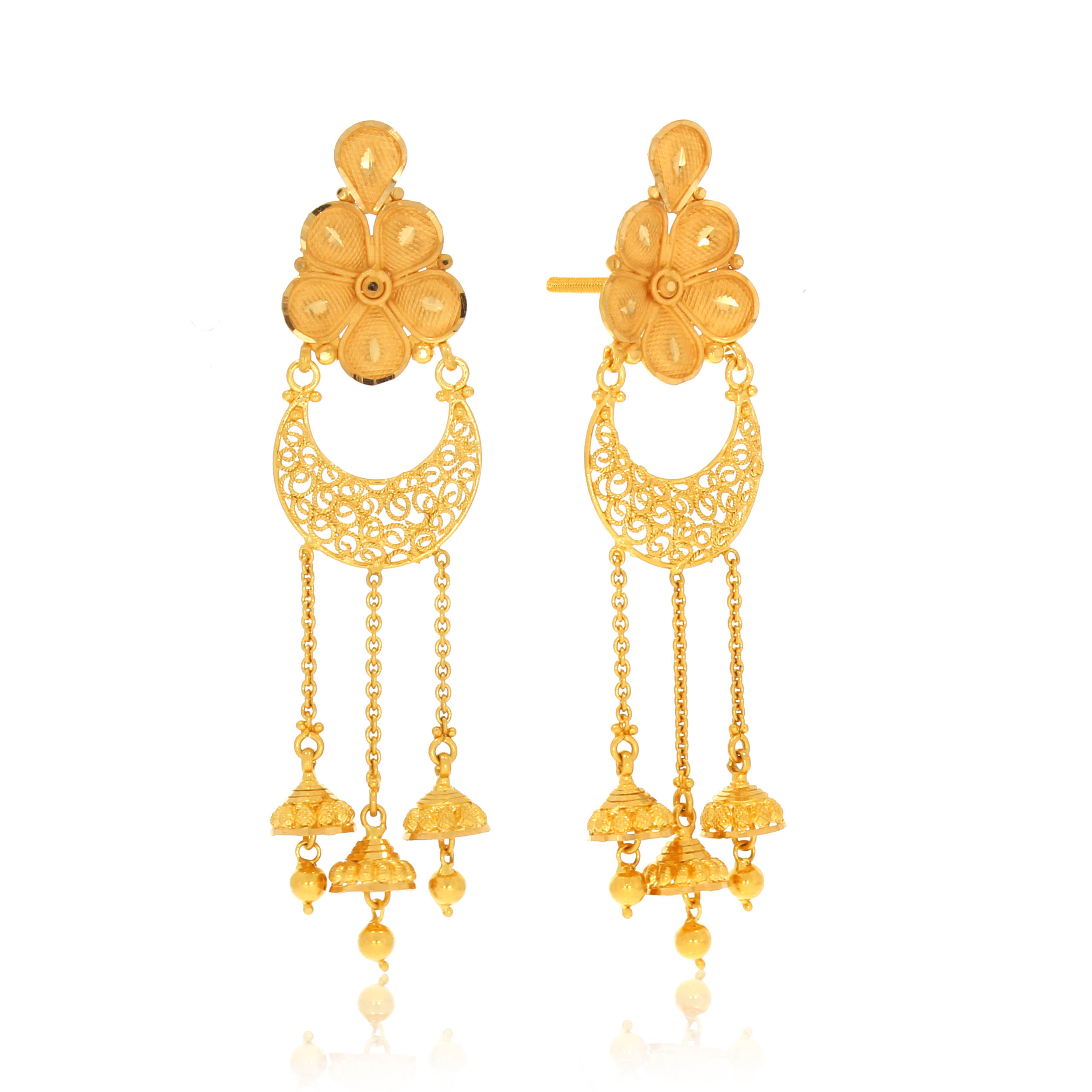 Floral Appeal Gold Earrings - Senco Gold and Diamonds