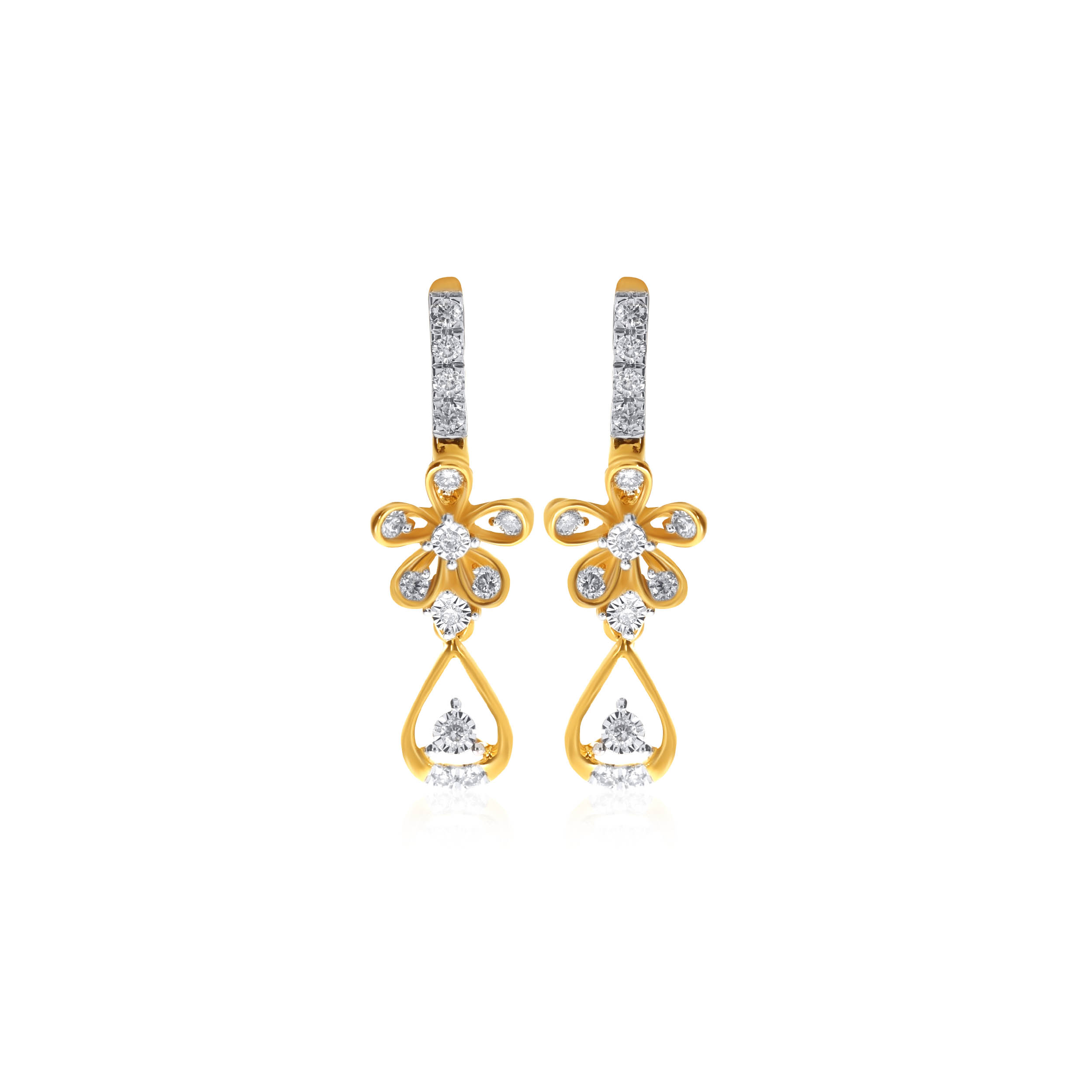 Bloom of Festivity Diamond Drop Earrings - Senco Gold and Diamonds