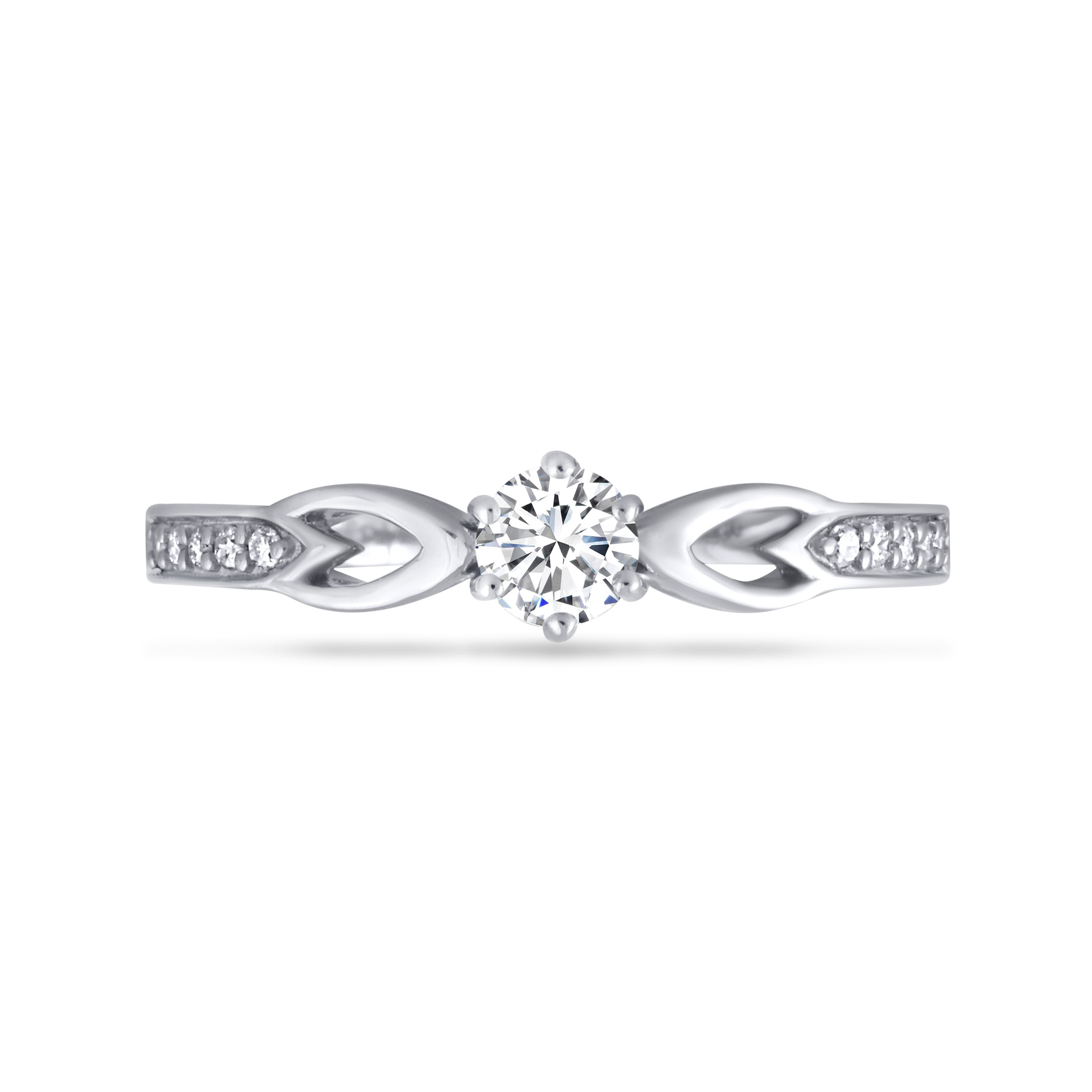 Dual Leaves Platinum Ring - Senco Gold and Diamonds