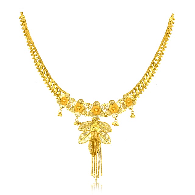 Floral Craft Gold Necklace - Senco Gold and Diamonds