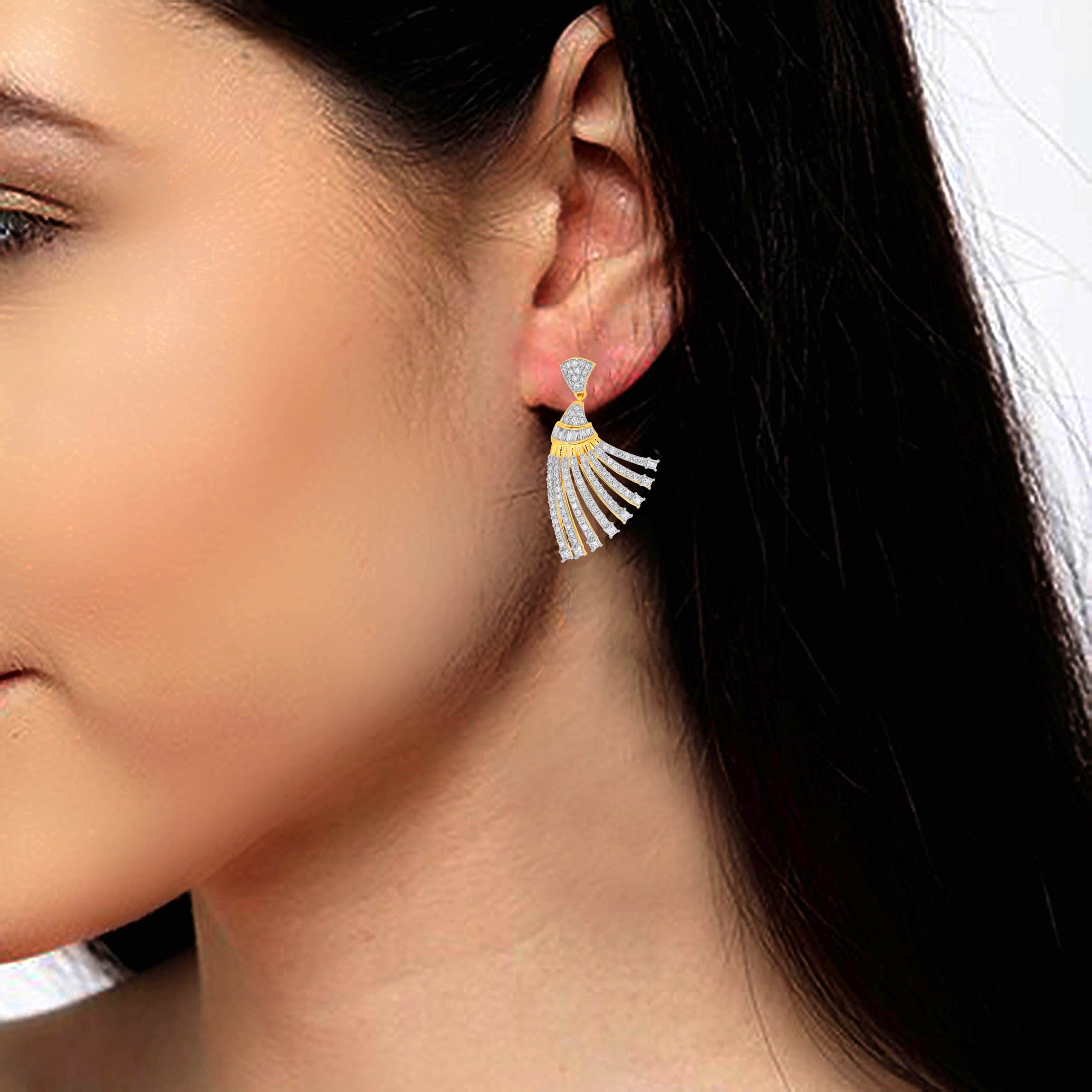 Breezy Shimmer Diamond Drop Earrings - Senco Gold and Diamonds