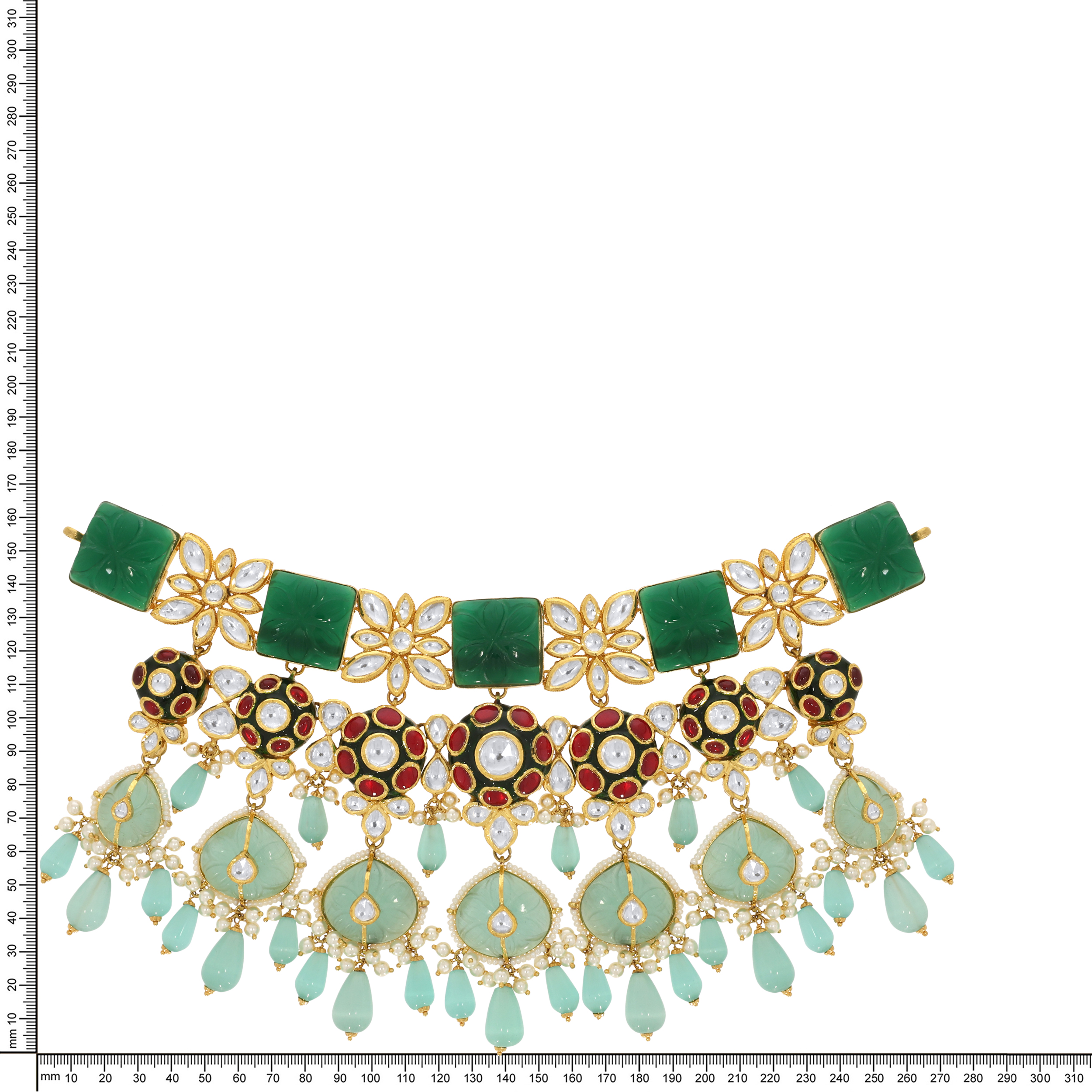 Bloomed Medley Kundan Choker Necklace - Senco Gold and Diamonds