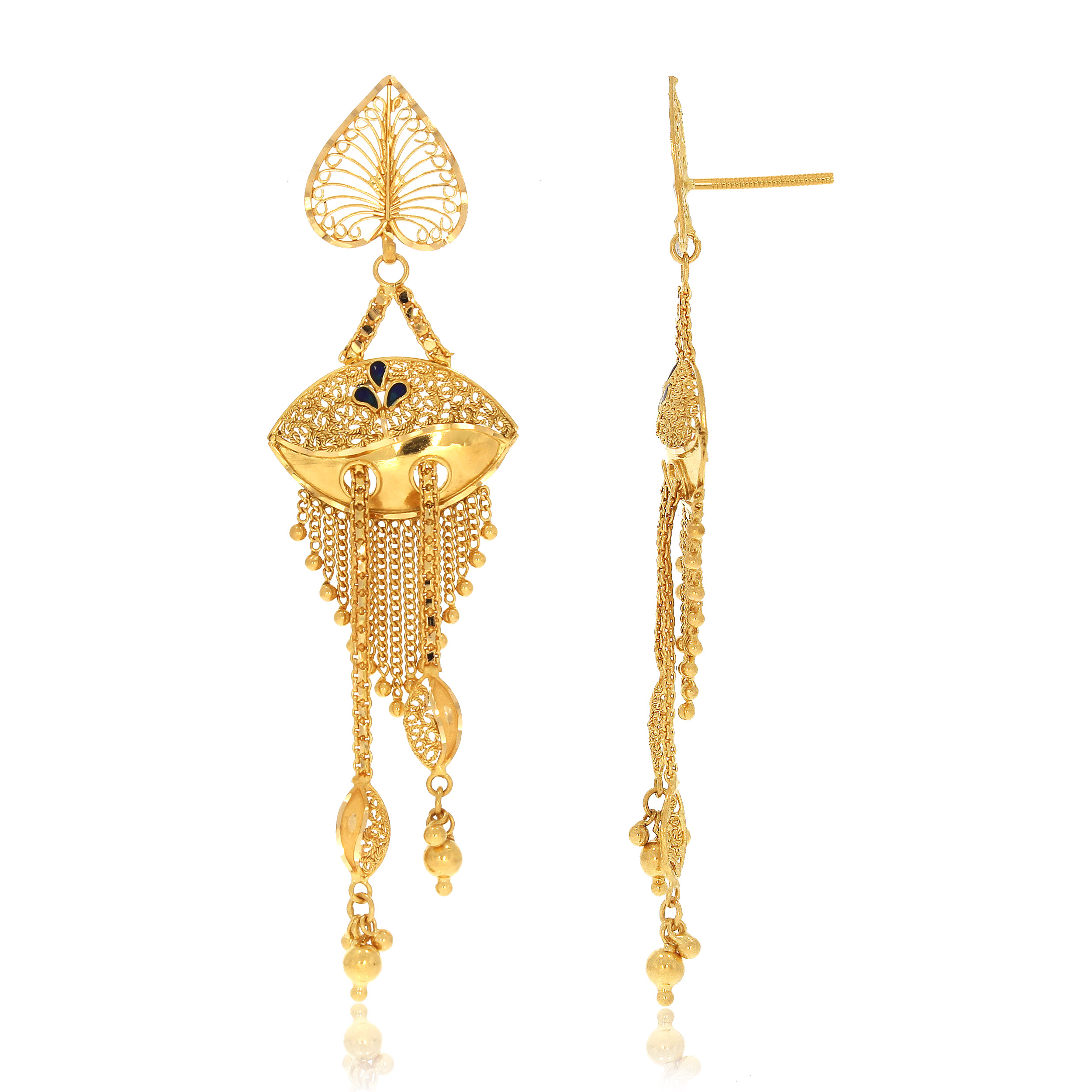 Traditional Tale Gold Earrings - Senco Gold and Diamonds