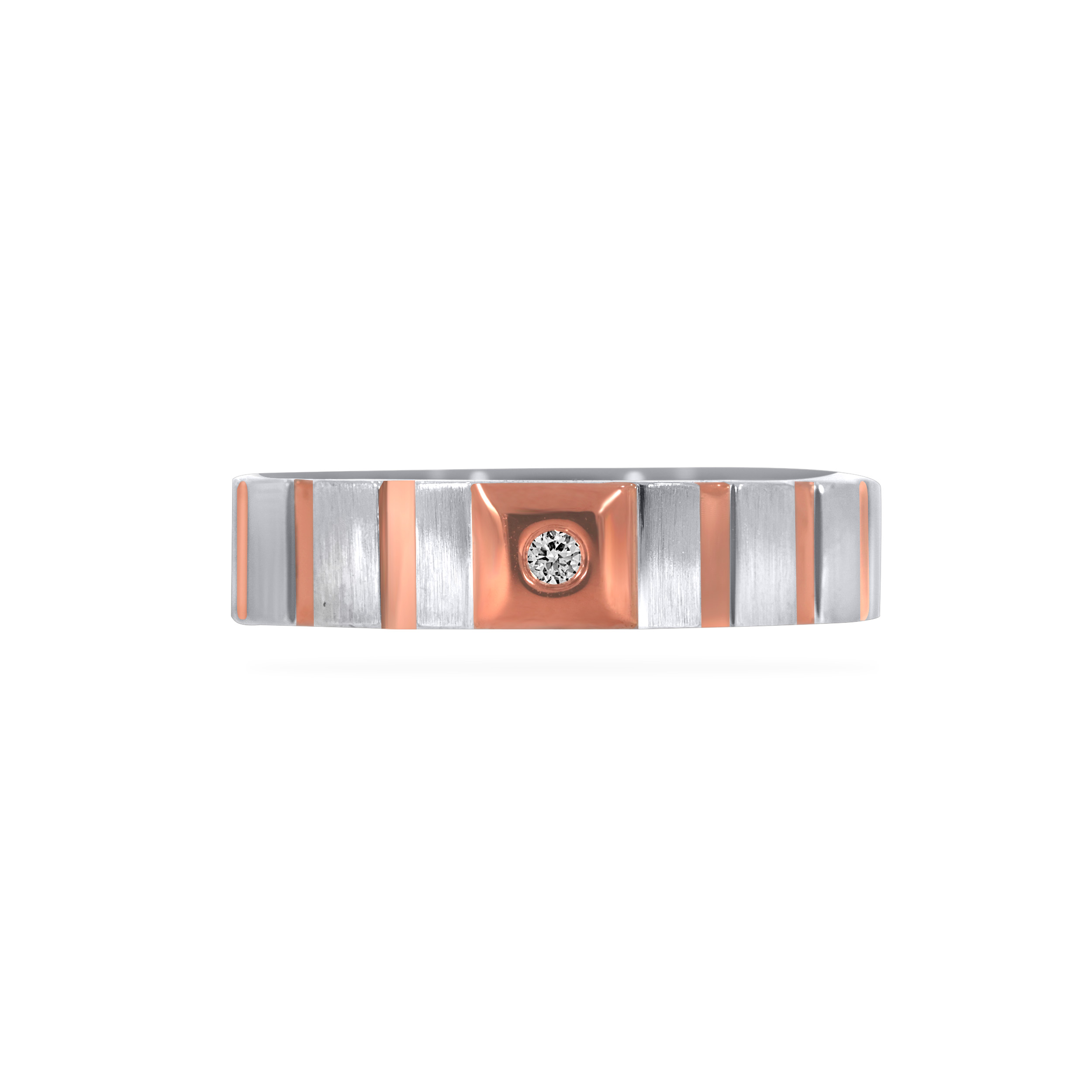 Virile Duo Men Platinum Band Ring - Senco Gold and Diamonds