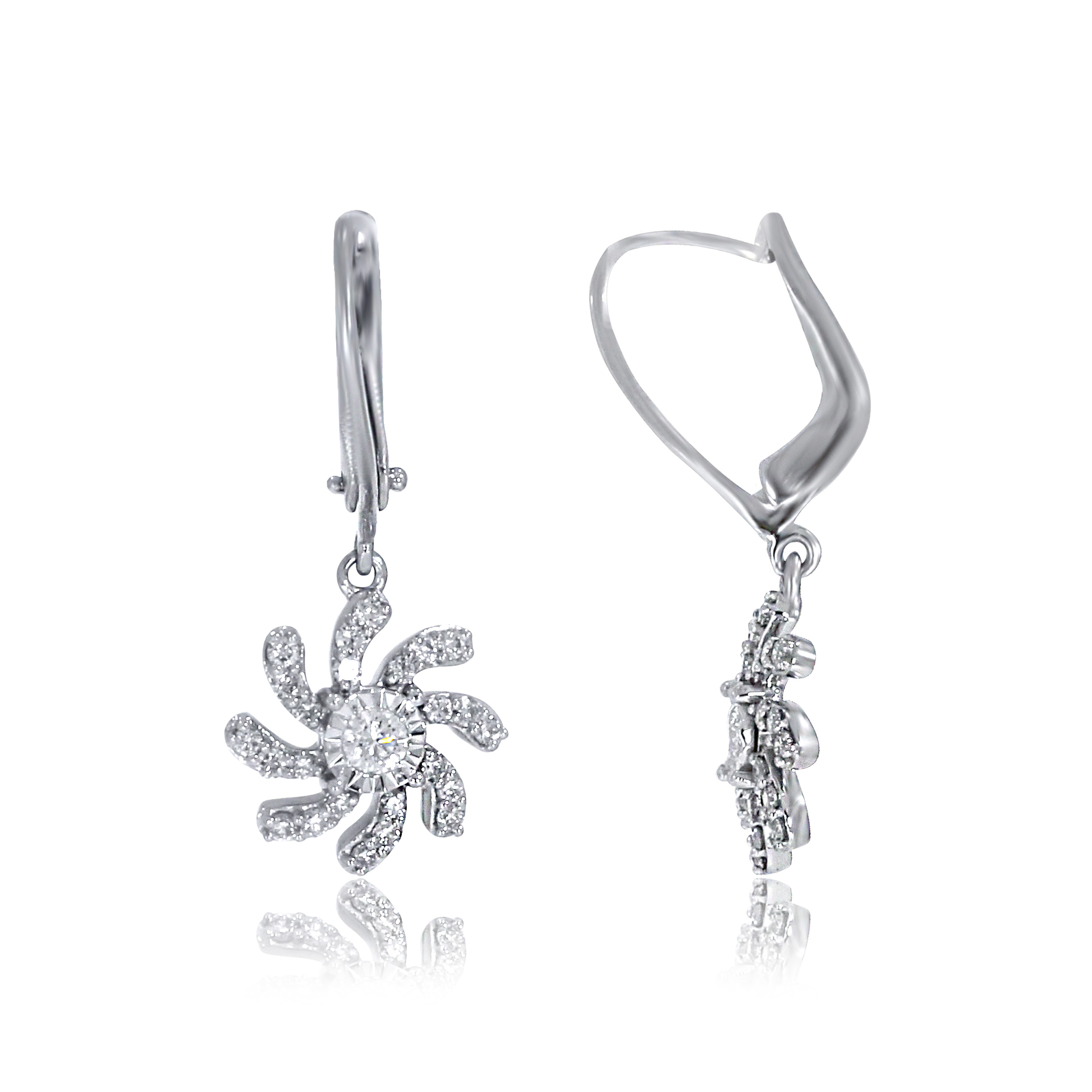Rotating  Dazzling Platinum Drops - Senco Gold and Diamonds