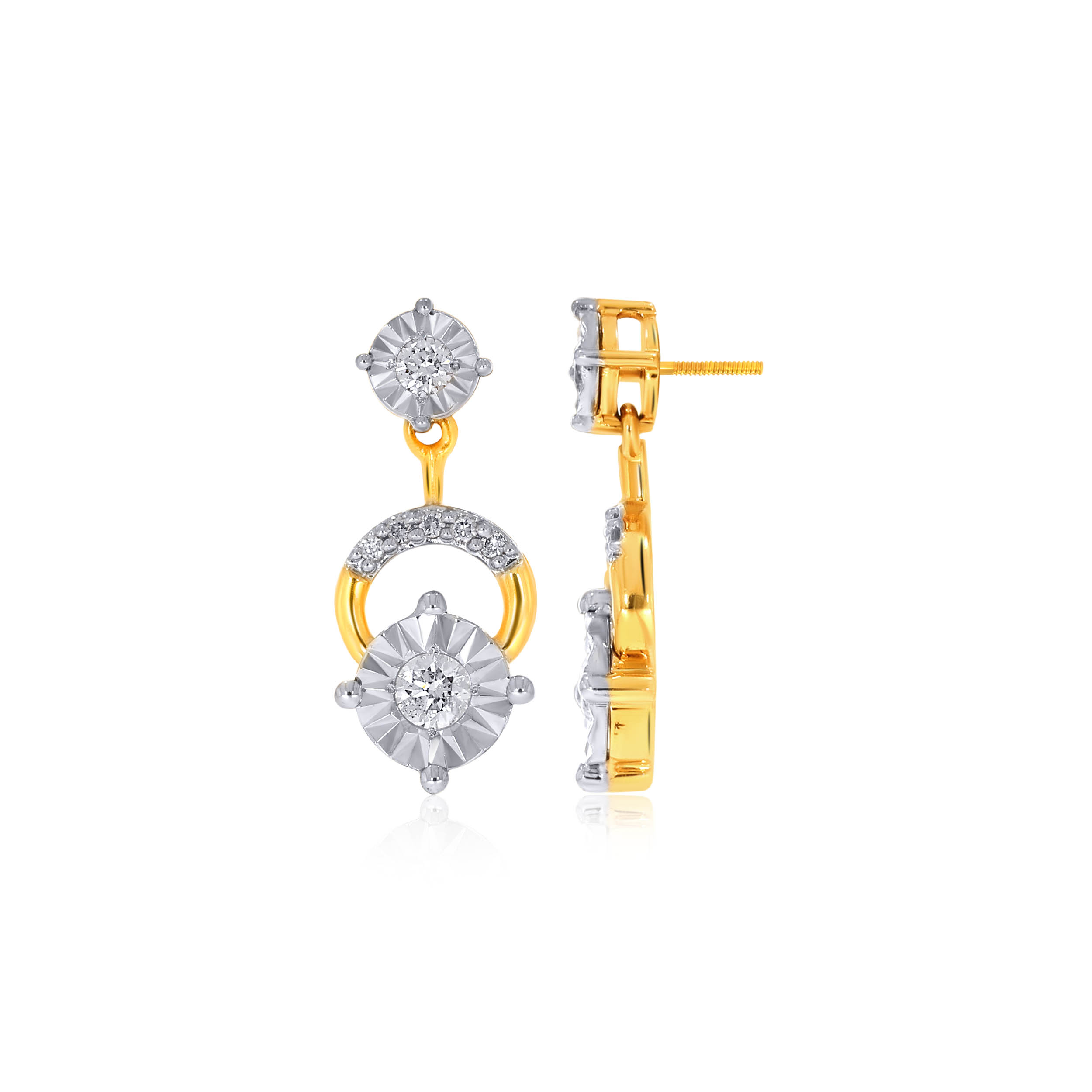 Radiant Orbs Diamond Drop Earrings - Senco Gold and Diamonds