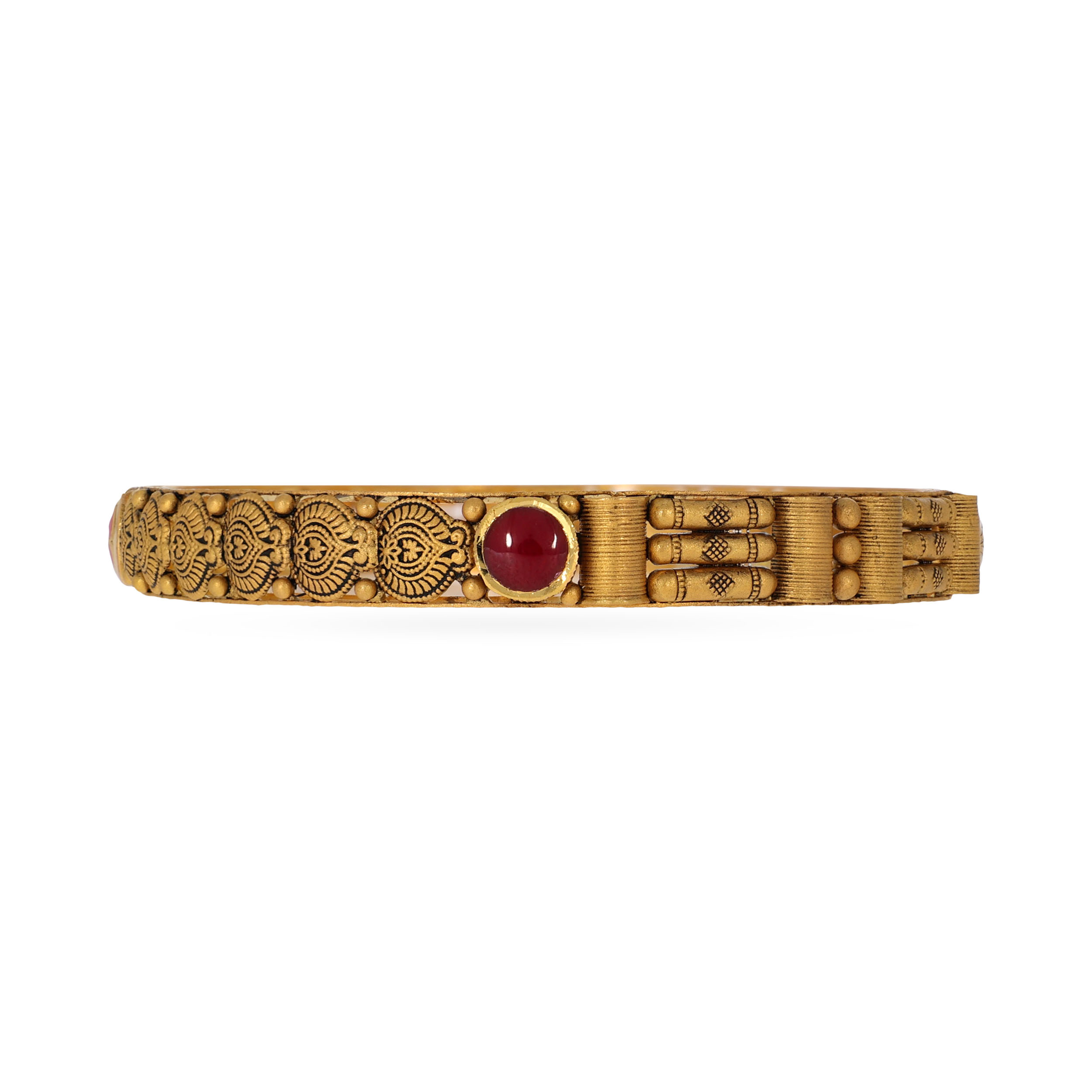 Conventional Artistry Antique Gold Bangle - Senco Gold and Diamonds