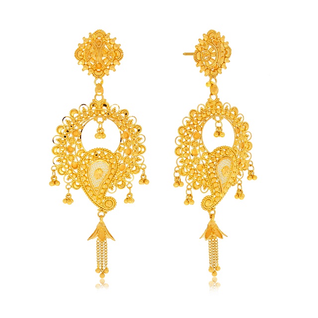Elite Artistry Gold Earrings - Senco Gold and Diamonds