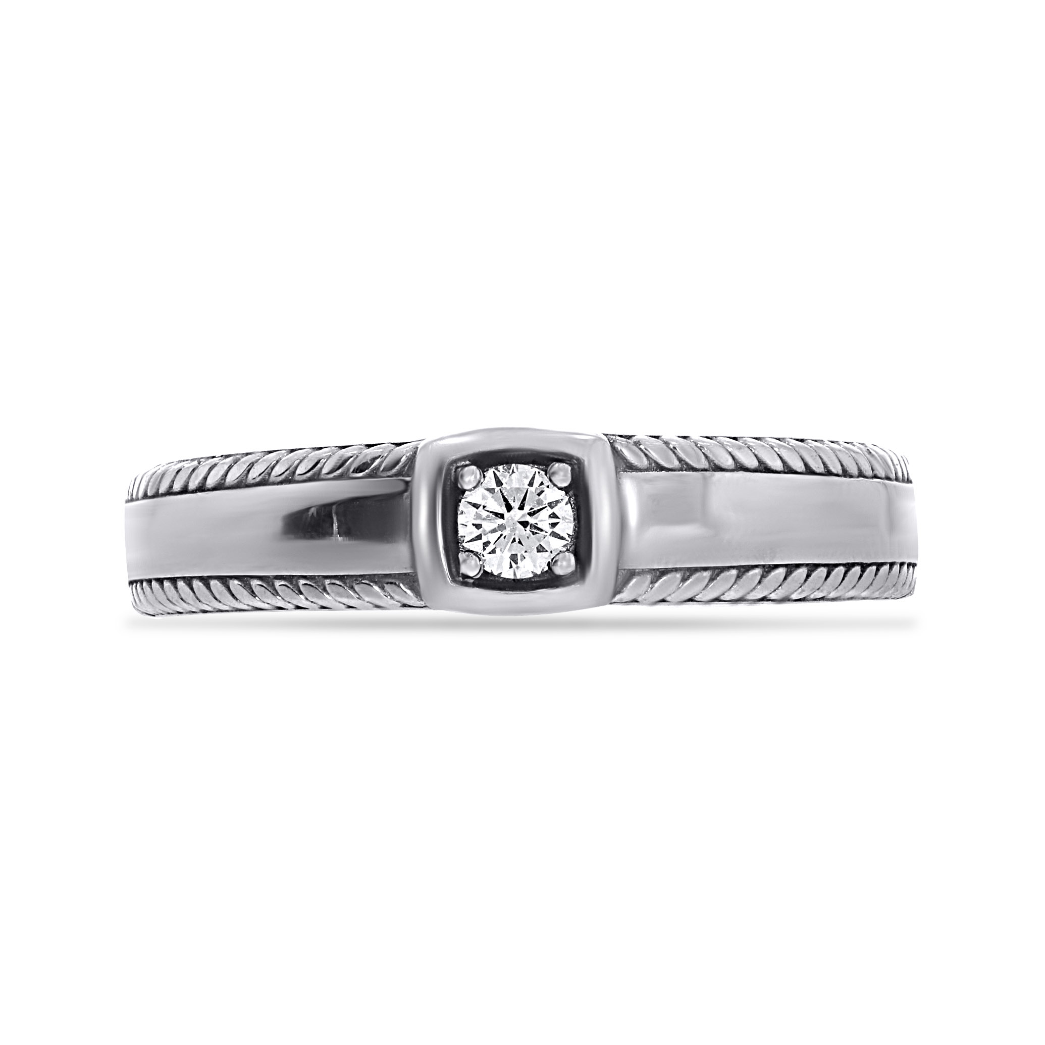 Analogue Vigour Men Platinum Band Ring - Senco Gold and Diamonds