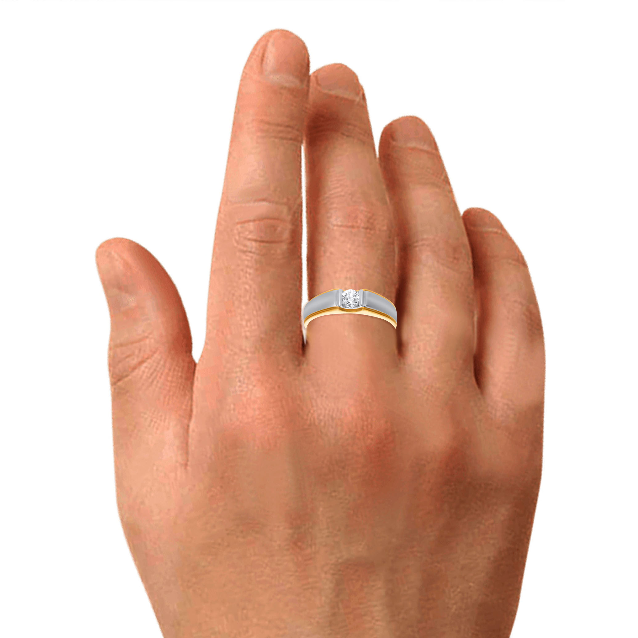 Streamy Calmness Men Solitaire Ring - Senco Gold and Diamonds