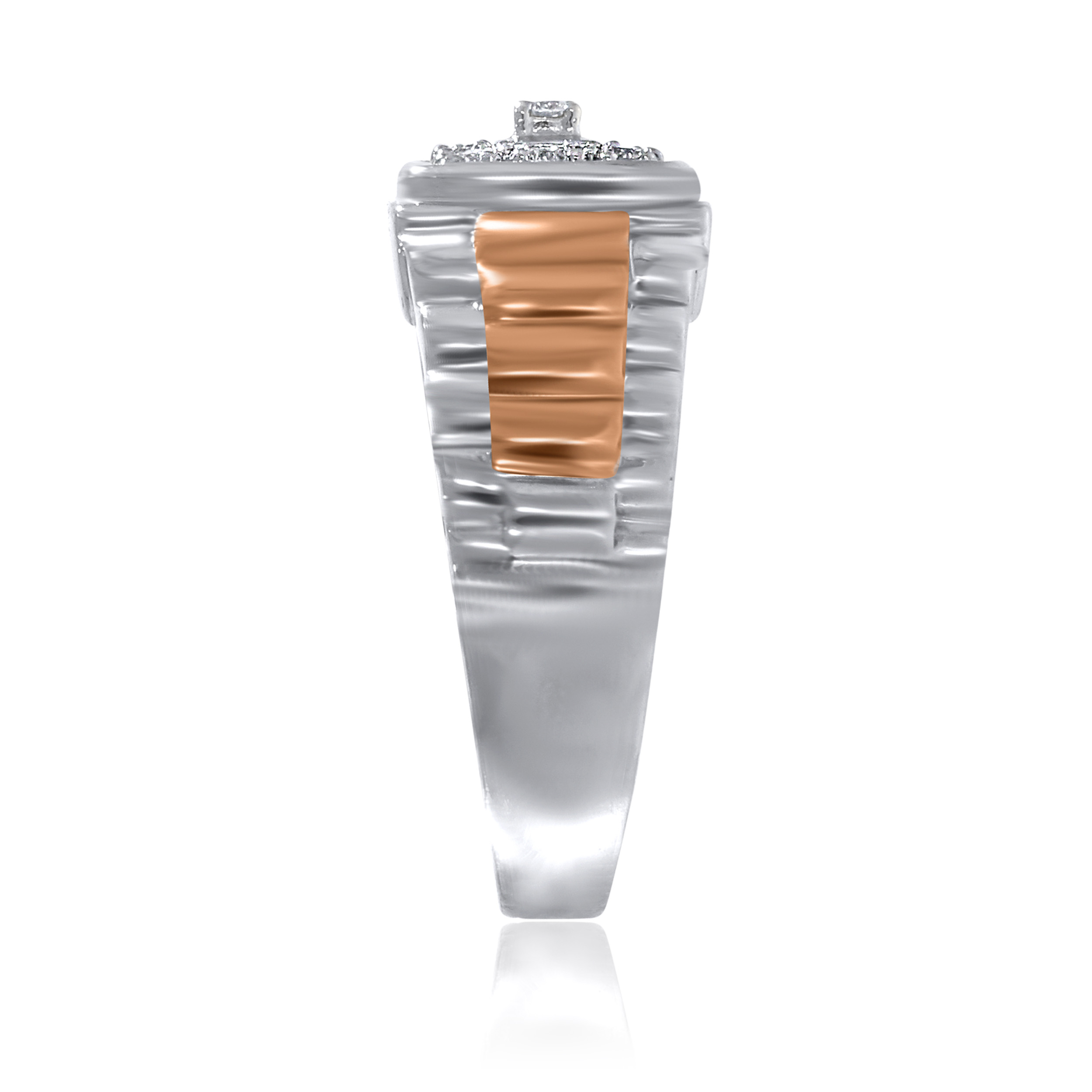 Wavy Top Notch Men's Platinum Diamond Ring - Senco Gold and Diamonds