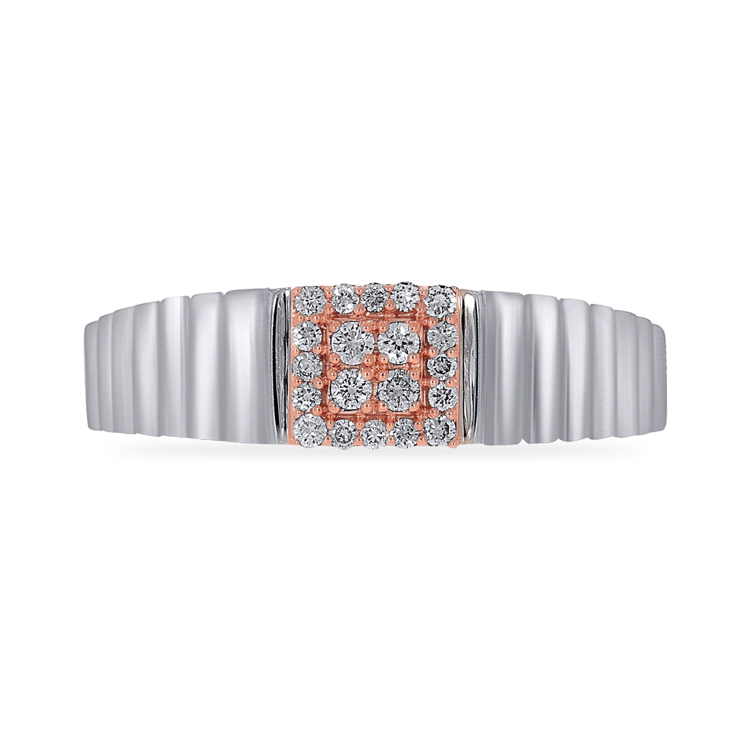 Wavy Succession Men Platinum Ring - Senco Gold and Diamonds