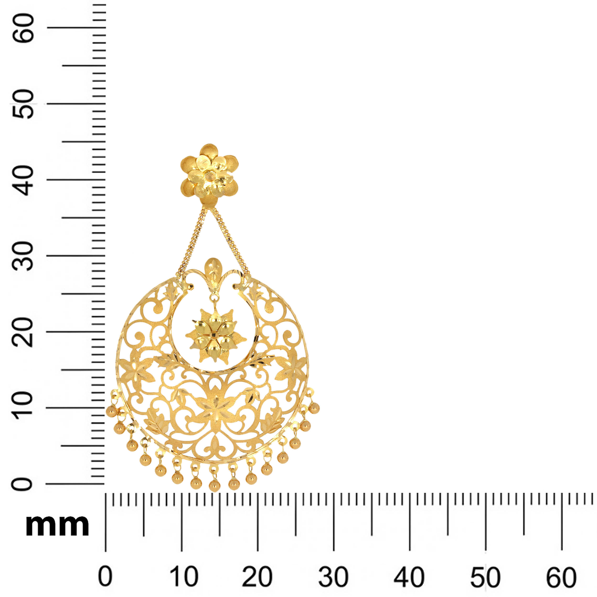 Traditional Craft Gold Chandbali Earrings - Senco Gold and Diamonds
