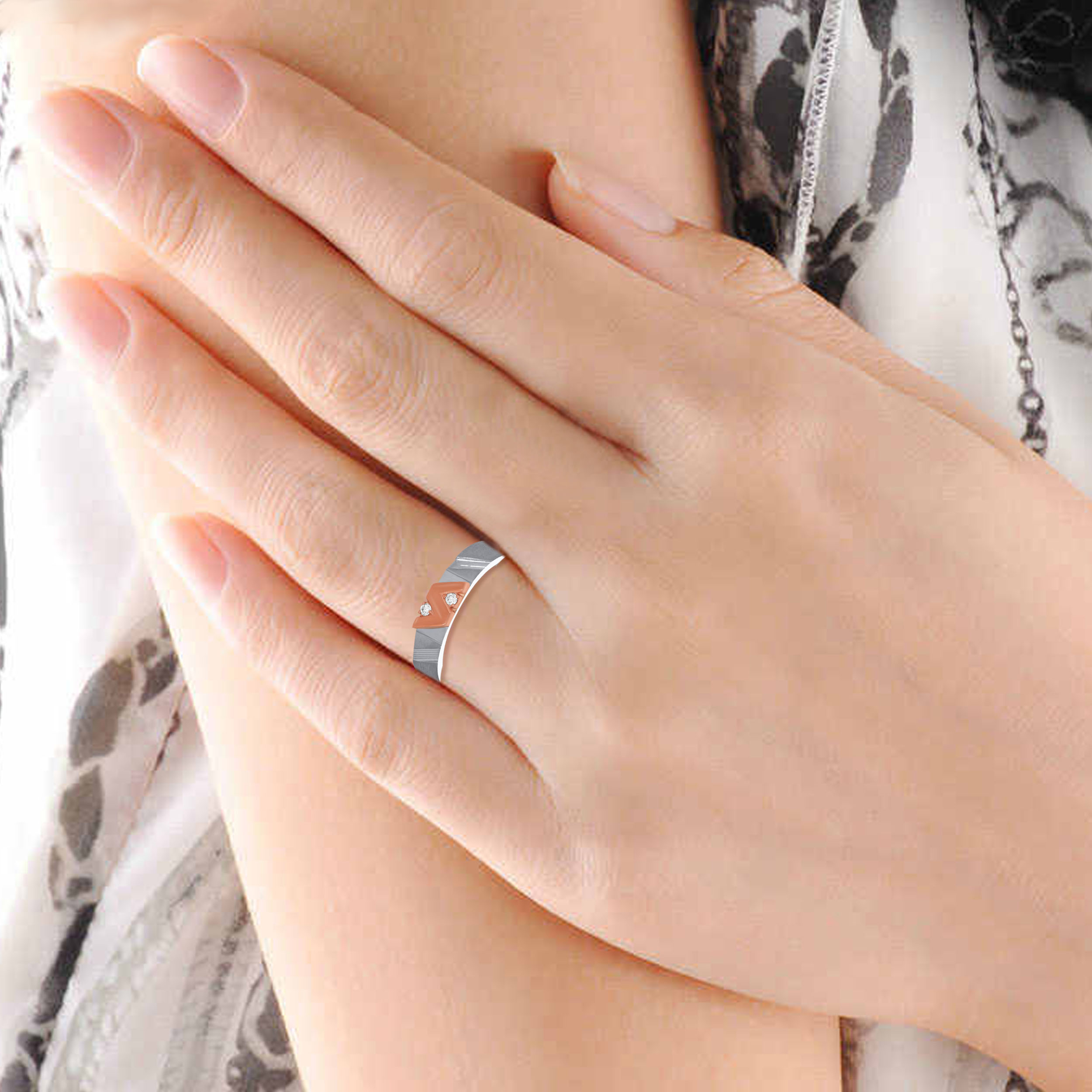 N-Chanting Dazzle Platinum Band Ring - Senco Gold and Diamonds