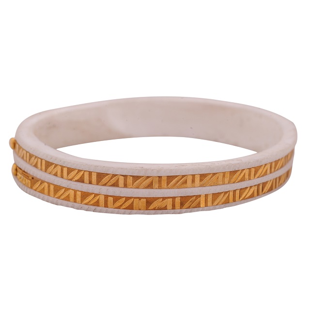 Parallel Flow Gold Sankha Bangle - Senco Gold and Diamonds