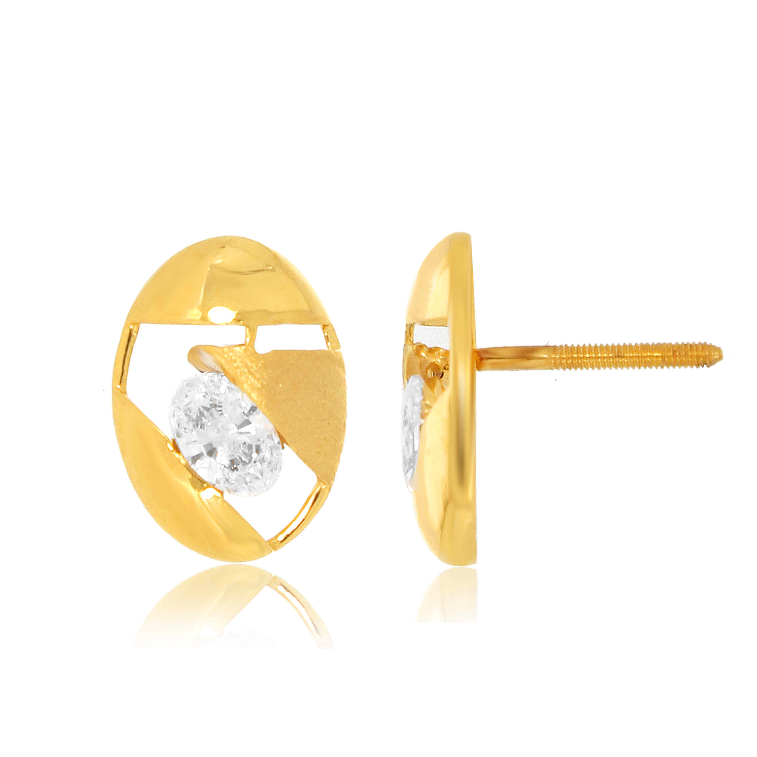 Chic Shimmer Gold Studs - Senco Gold and Diamonds