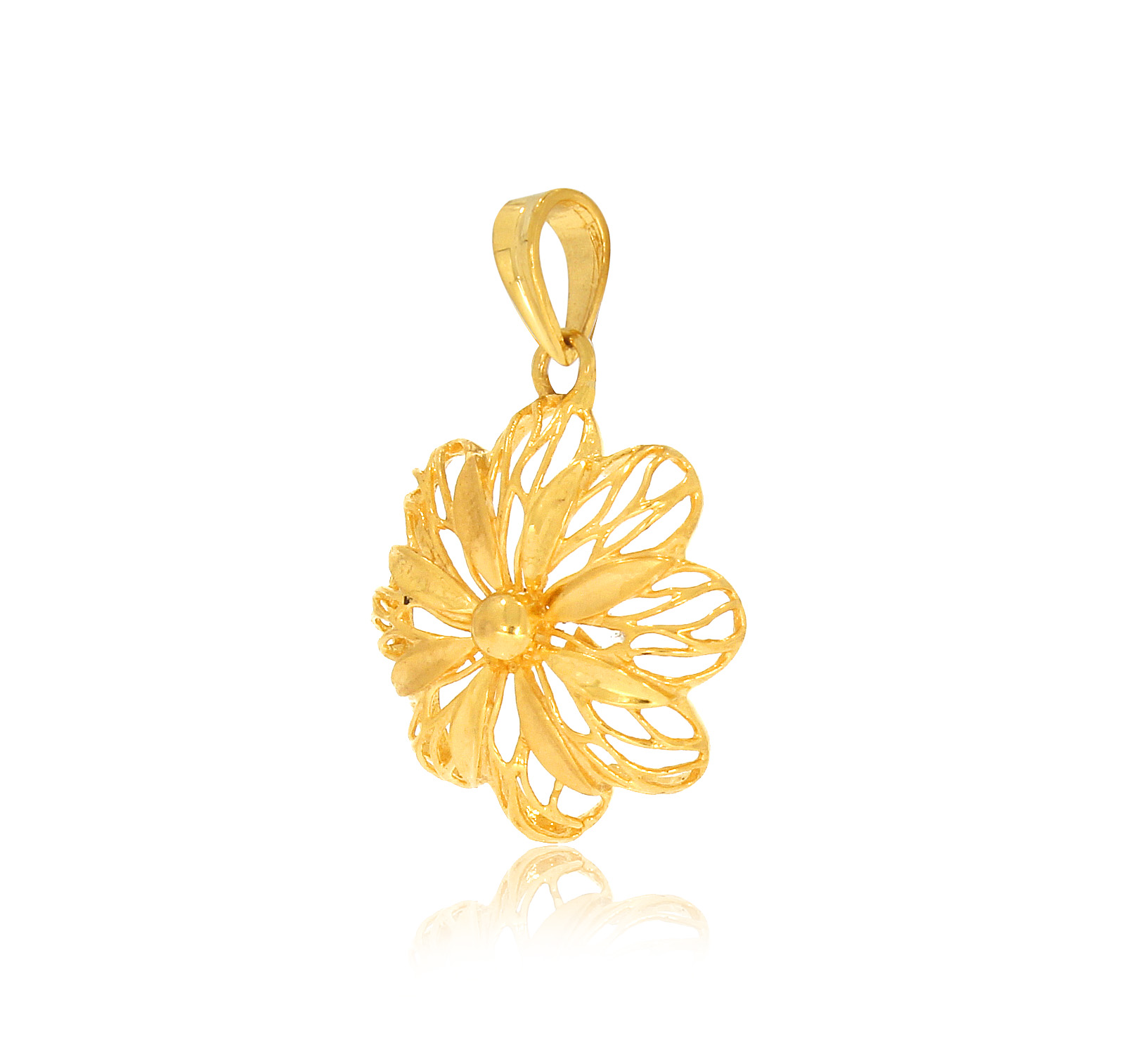 Overlapped Petals Gold Pendant - Senco Gold and Diamonds