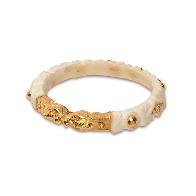 Heritage Art Gold Mukh Sankha Bangle - Senco Gold and Diamonds
