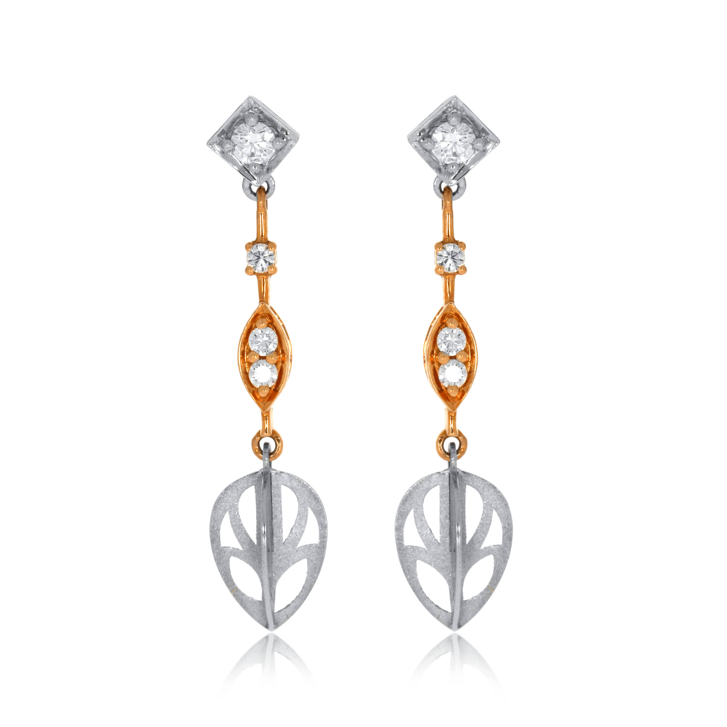 Shovel Art Platinum Long Earrings - Senco Gold and Diamonds