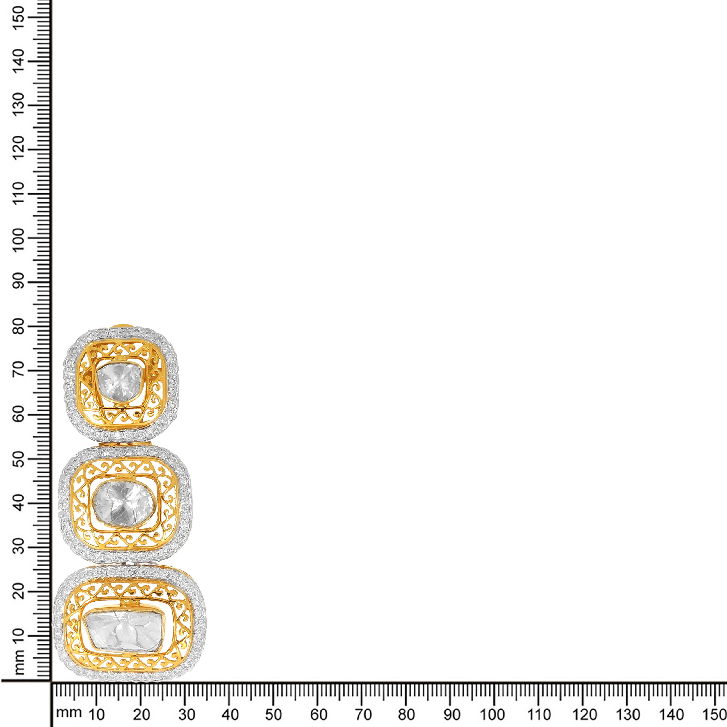 Trinity Symmetry Polki Diamond Danglers - Senco Gold and Diamonds