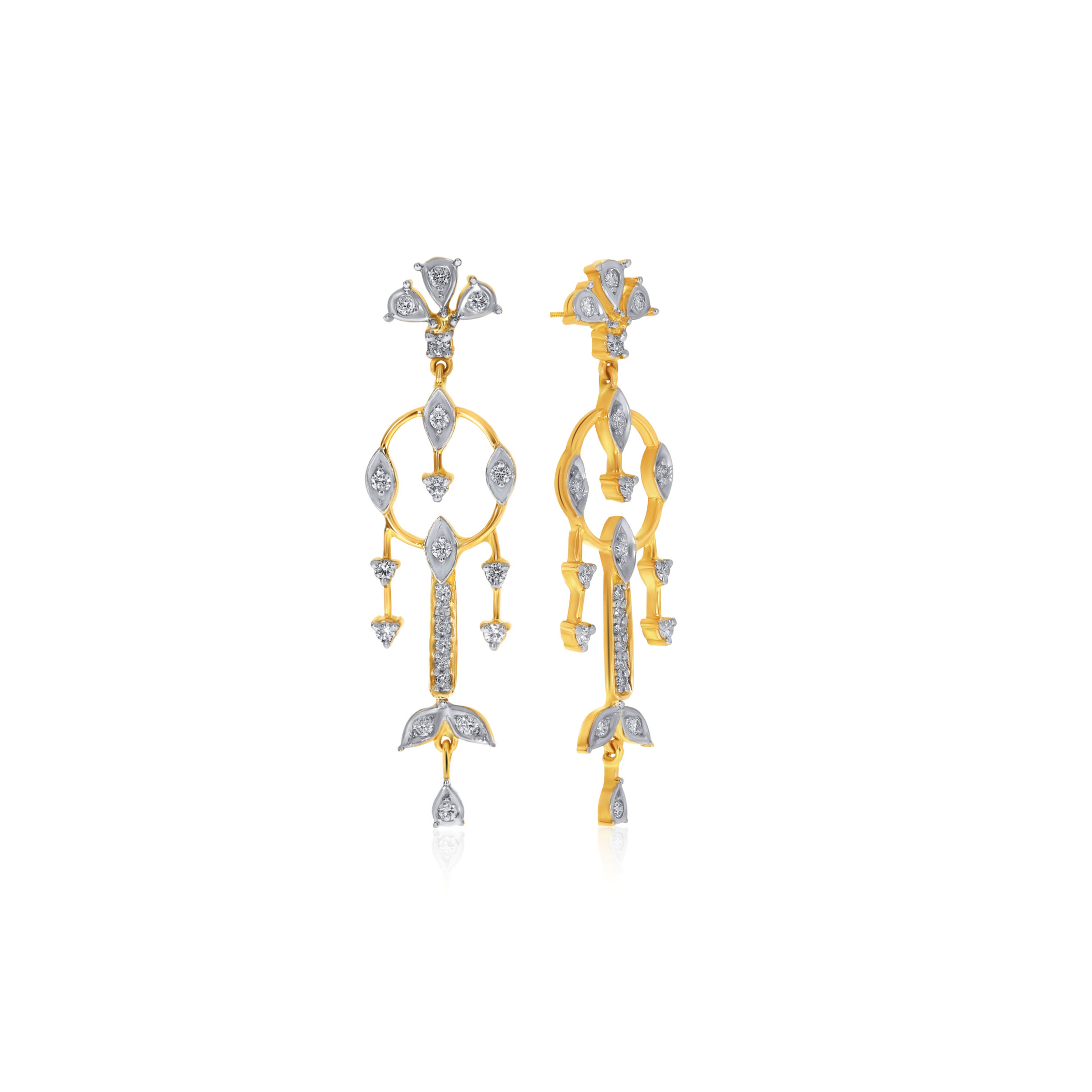 Windy Chimes Diamond Drop Earrings - Senco Gold and Diamonds