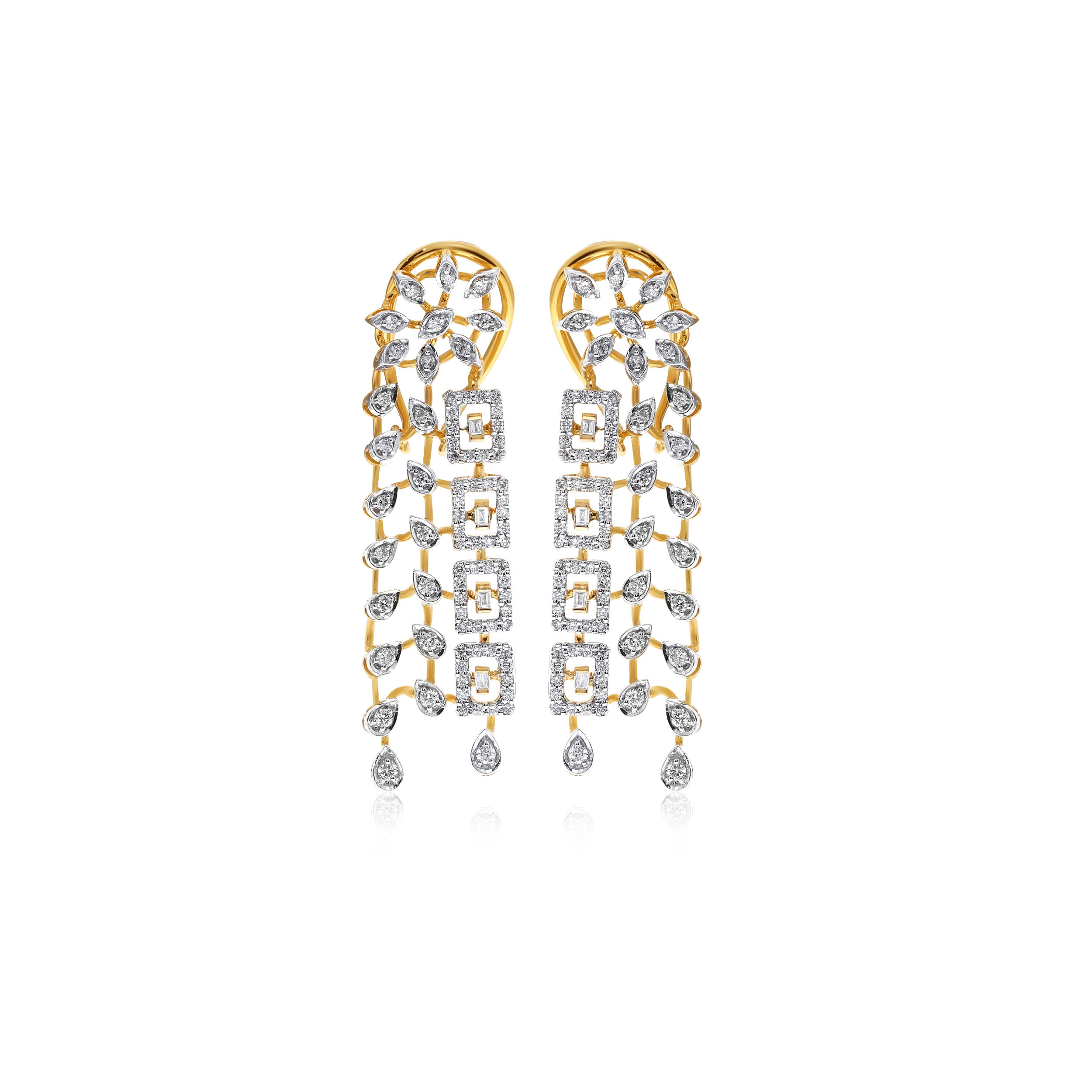 Cascading Waterfall Diamond Danglers - Senco Gold and Diamonds