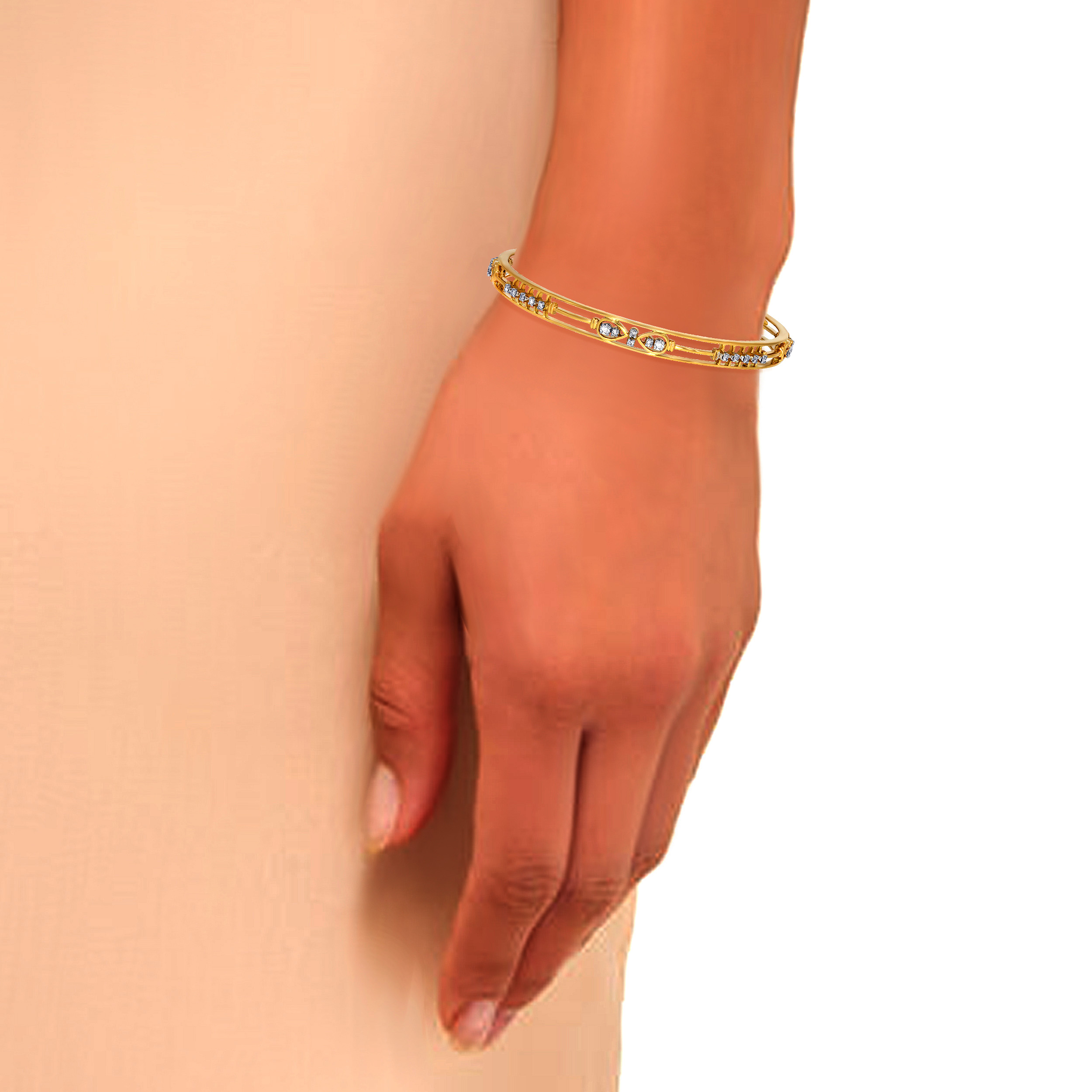 Glorifying Petals Diamond Bangle - Senco Gold and Diamonds