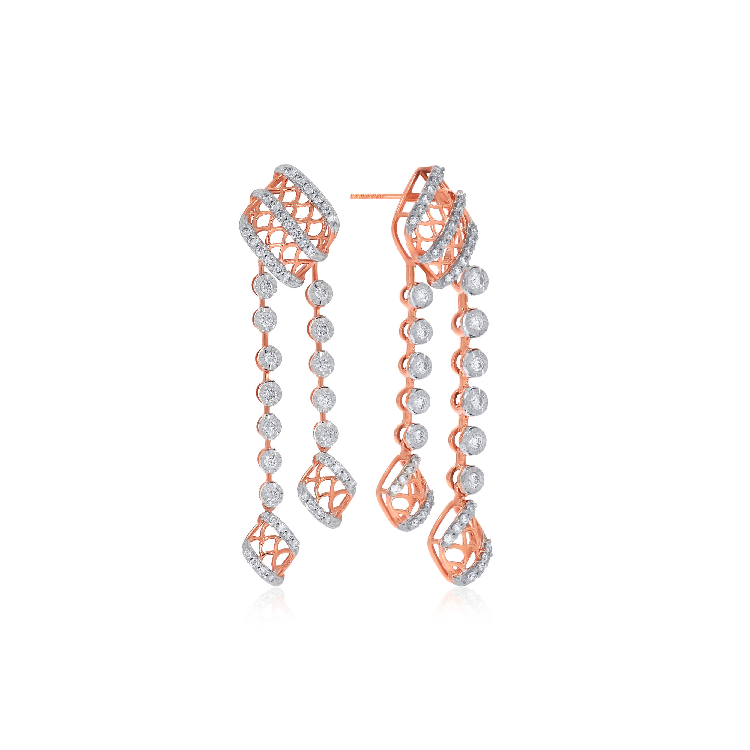 Rhombus Radiance Diamond Drop Earrings - Senco Gold and Diamonds