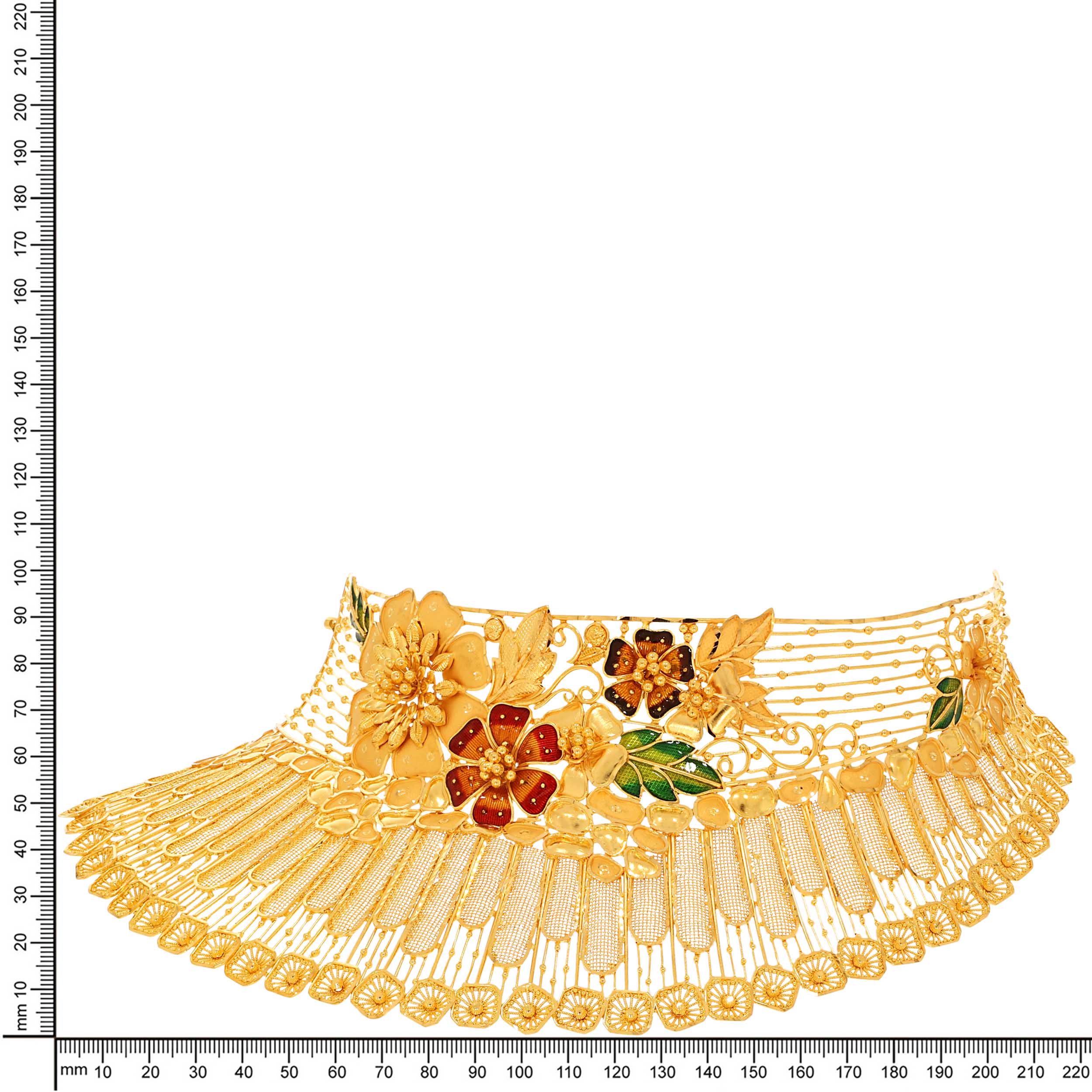 Vibrant Floral Array Gold Choker Necklace - Senco Gold and Diamonds
